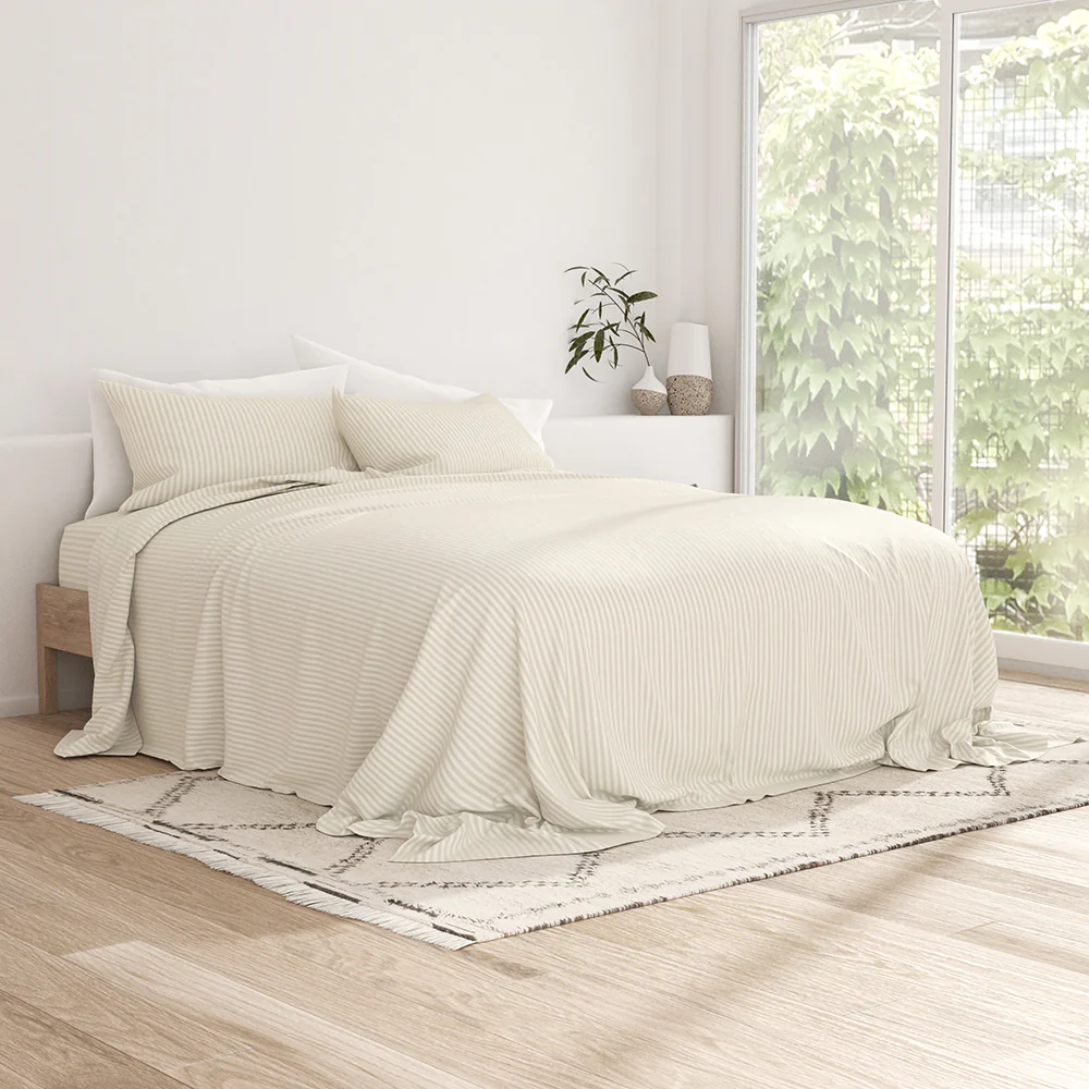 Striped Embossed 4-Piece Sheet Set - Image 20