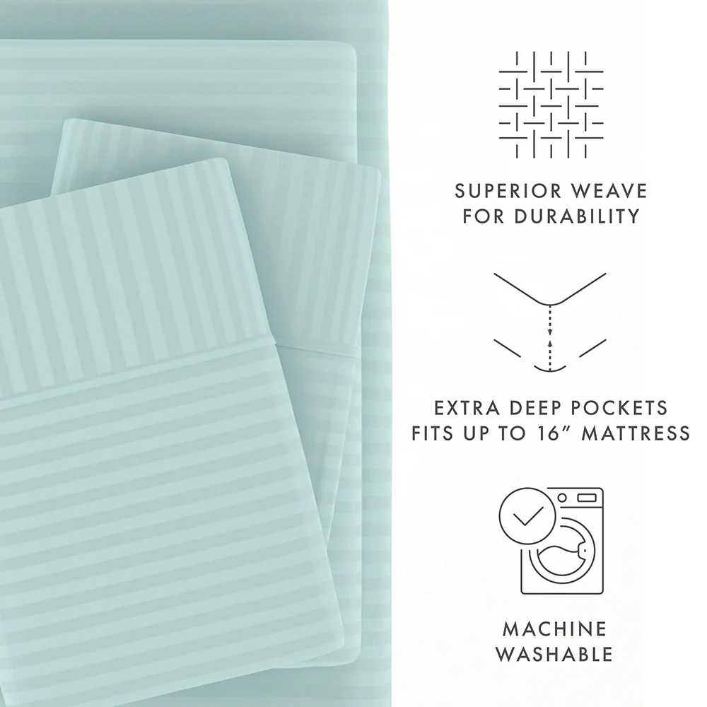 Striped Embossed 4-Piece Sheet Set - Image 31
