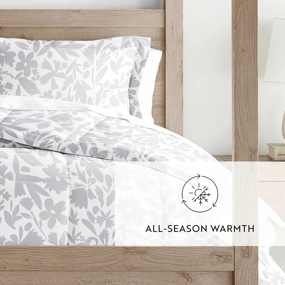 Abstract Garden Patterned Down-Alternative Comforter Set - Image 6