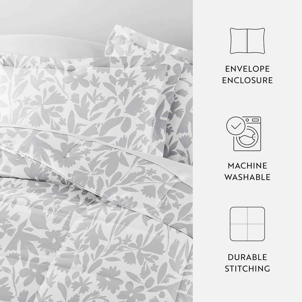 Abstract Garden Patterned Down-Alternative Comforter Set - Image 8