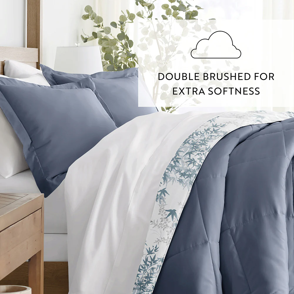 Bamboo Leaves Reversible Down-Alternative Comforter Set - Image 11