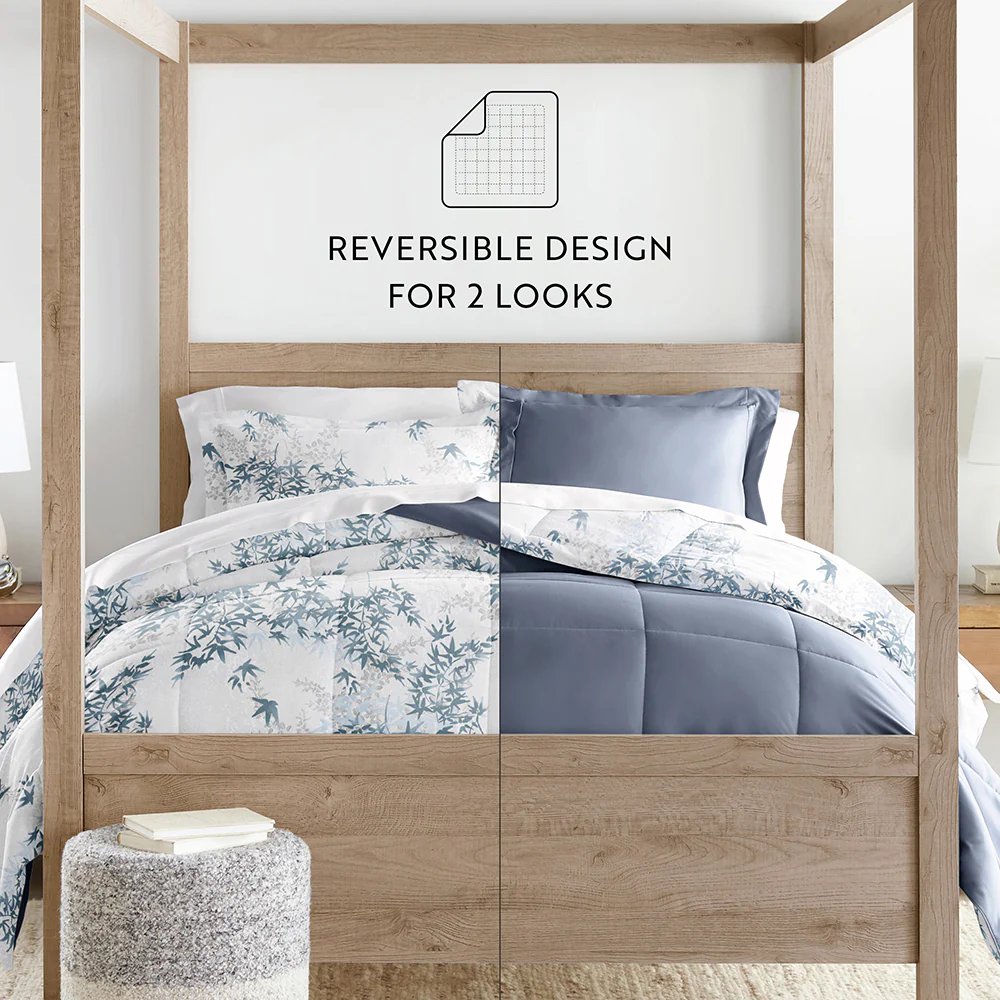 Bamboo Leaves Reversible Down-Alternative Comforter Set - Image 12