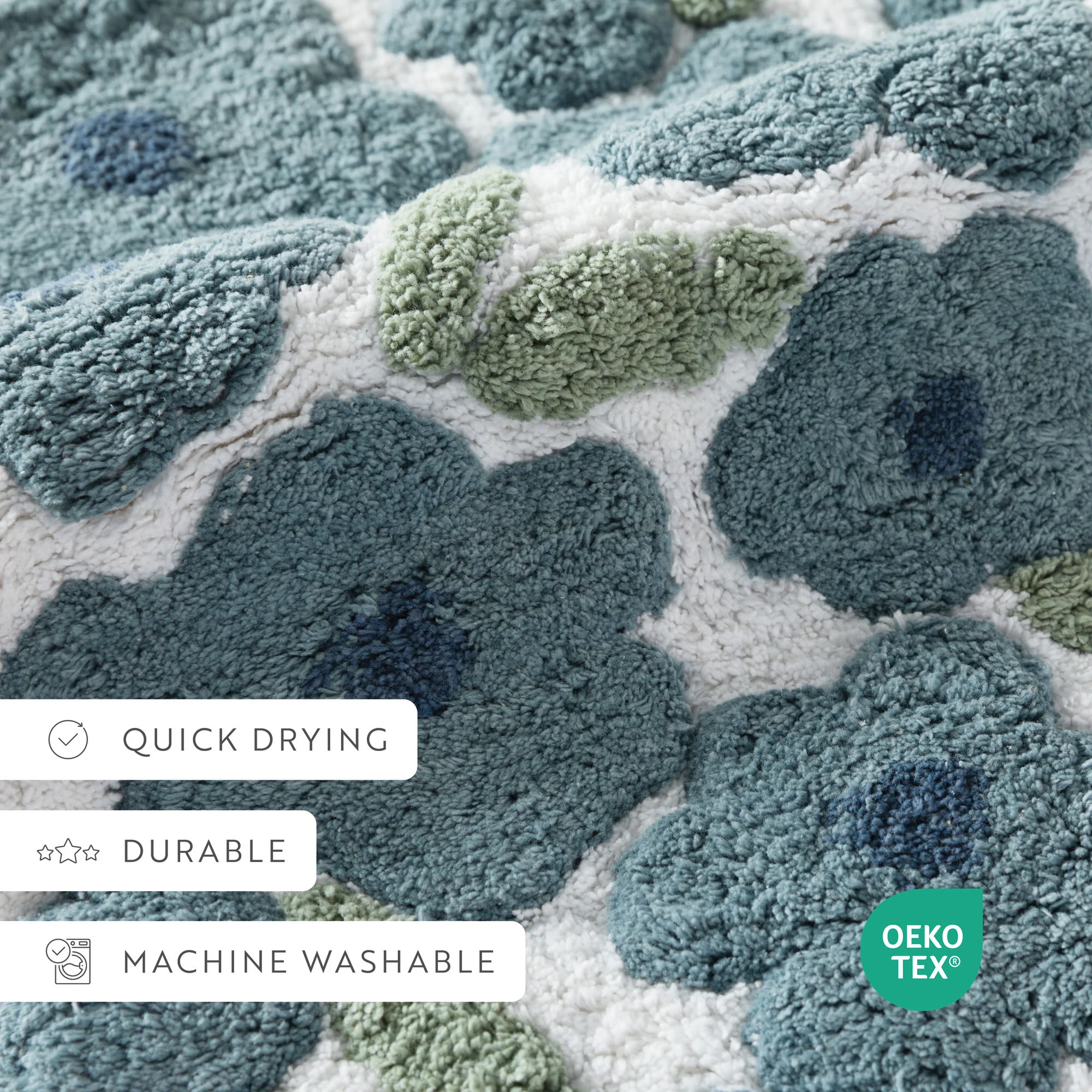 100% Cotton Blossoms Patterned Bath Mat - Image 22