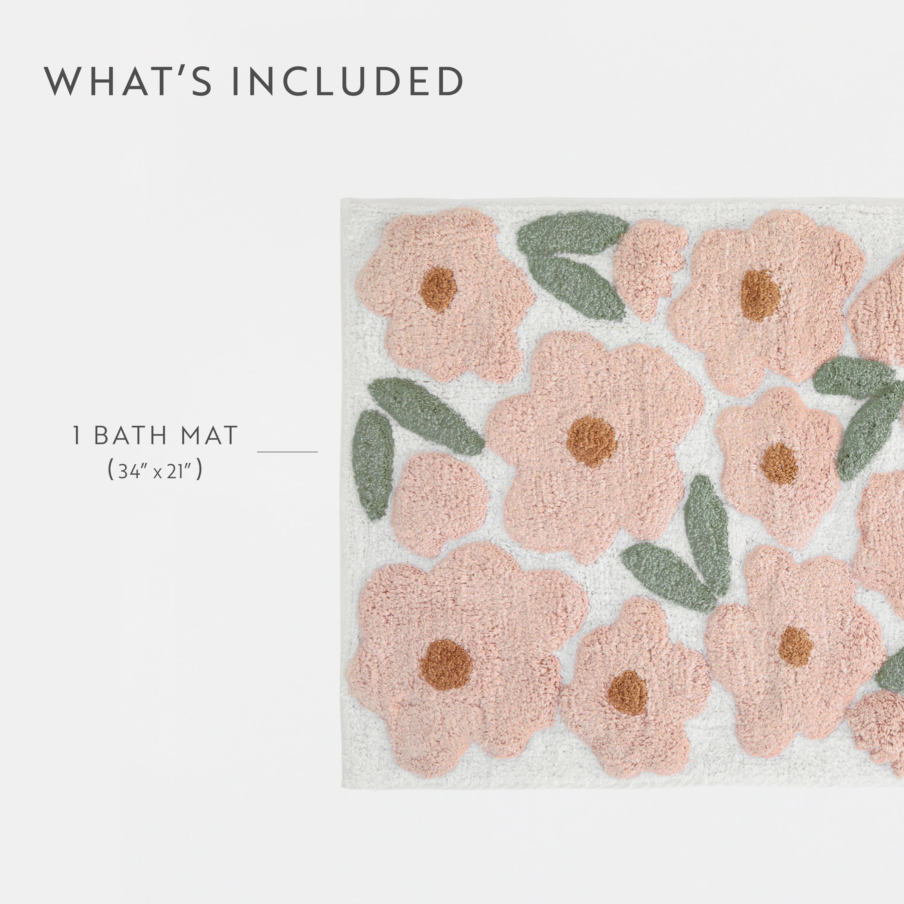 100% Cotton Blossoms Patterned Bath Mat - Image 33
