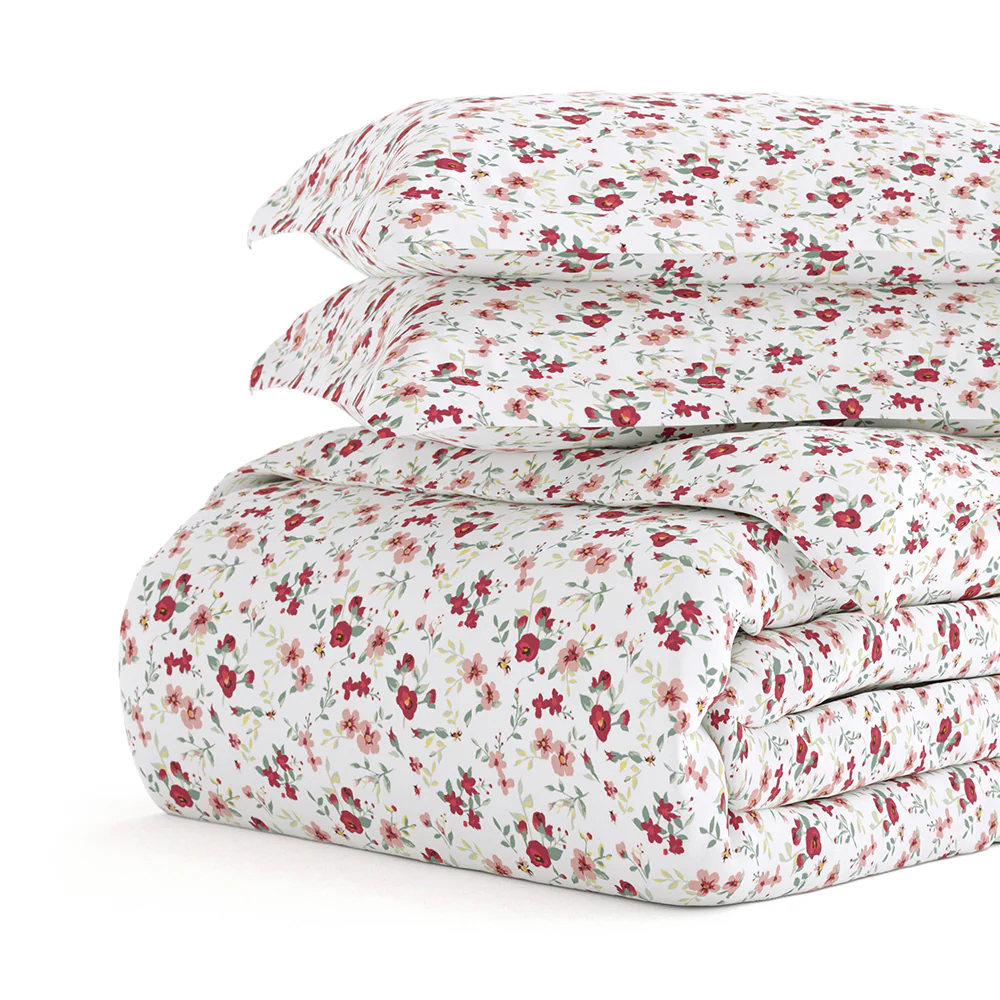 Blossoms Pattern 3-Piece Duvet Cover Set - Image 10