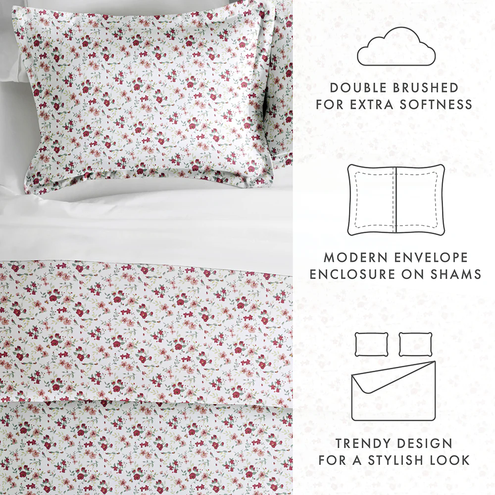 Blossoms Pattern 3-Piece Duvet Cover Set - Image 16