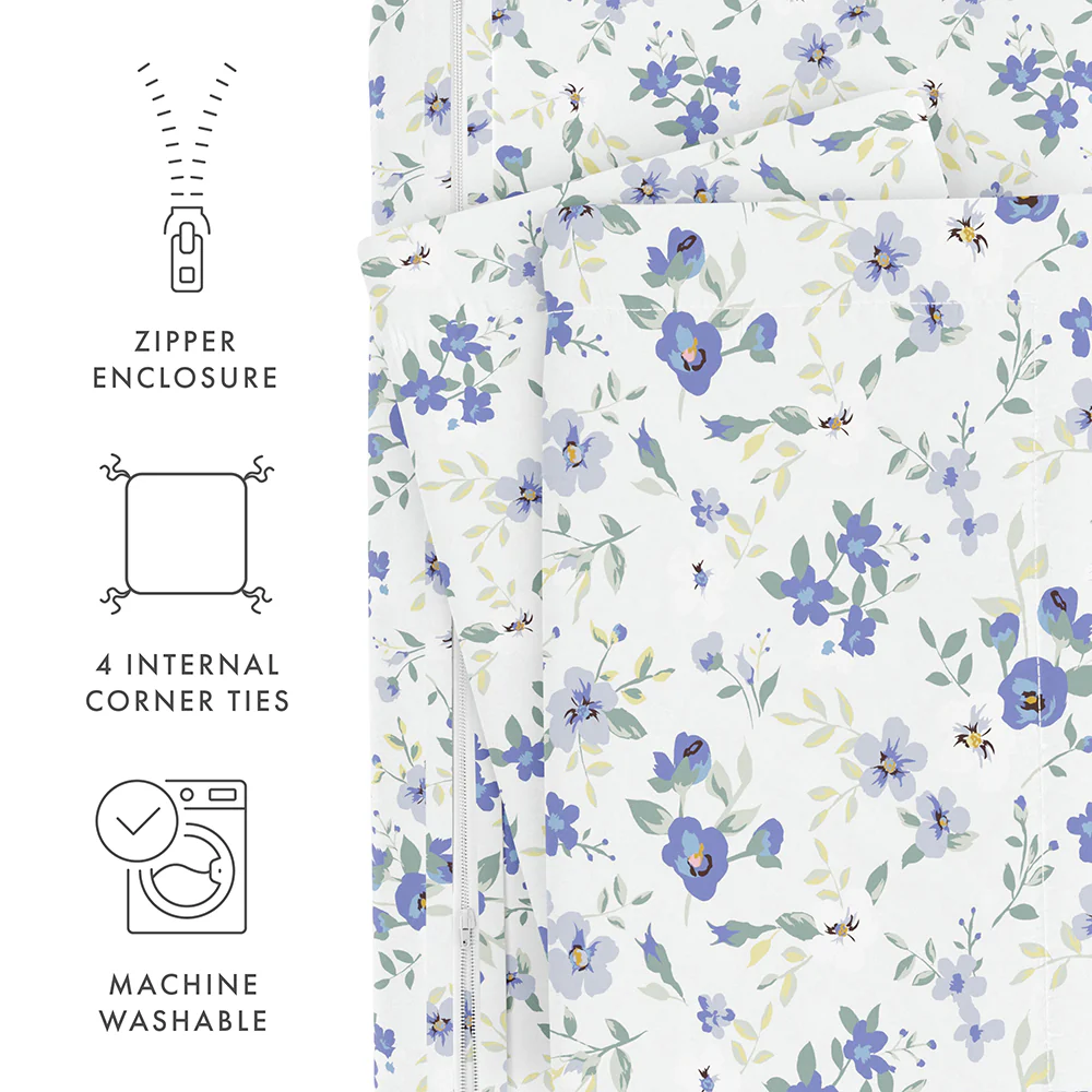 Blossoms Pattern 3-Piece Duvet Cover Set - Image 17