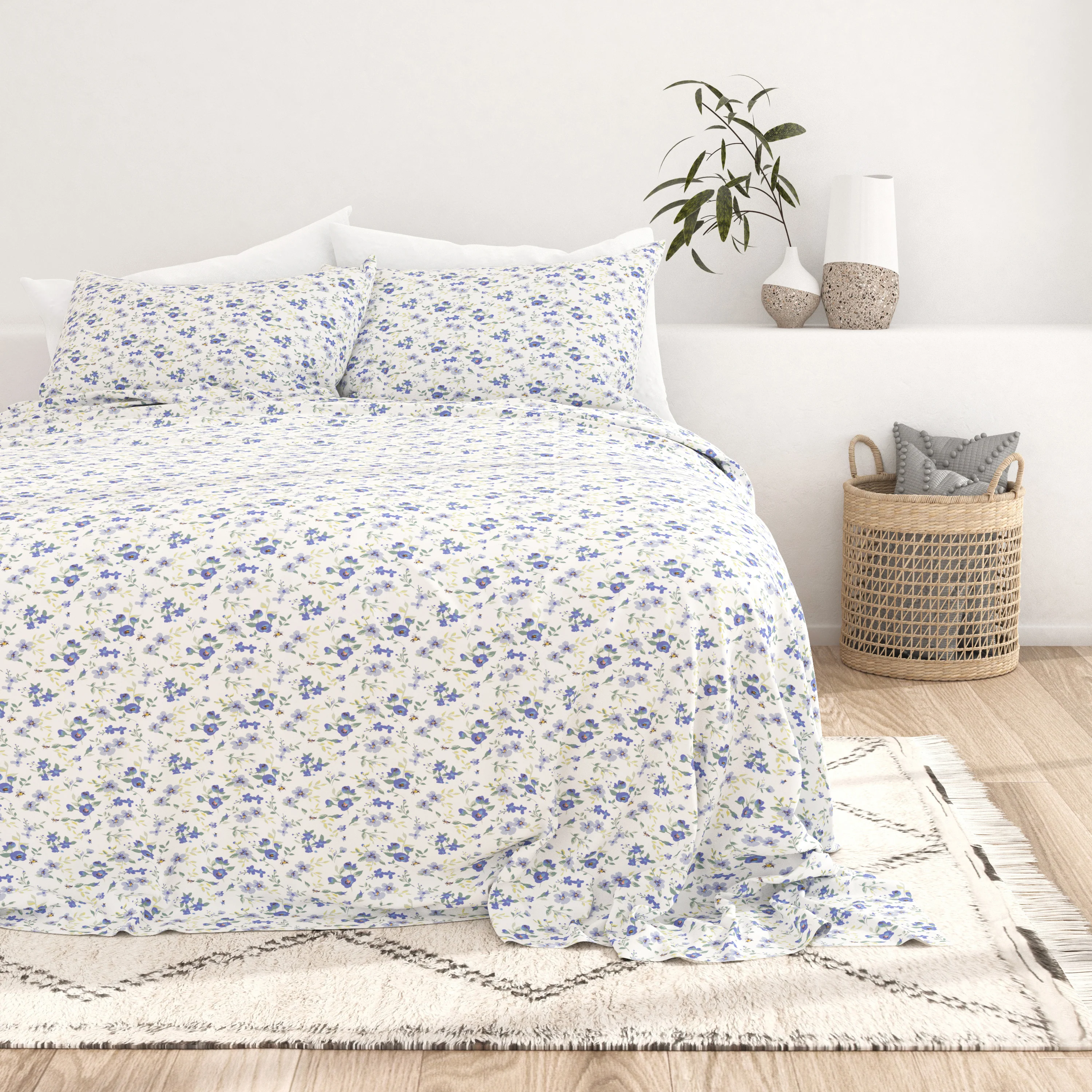 Blossoms Pattern 4-Piece Sheet Set - Image 3