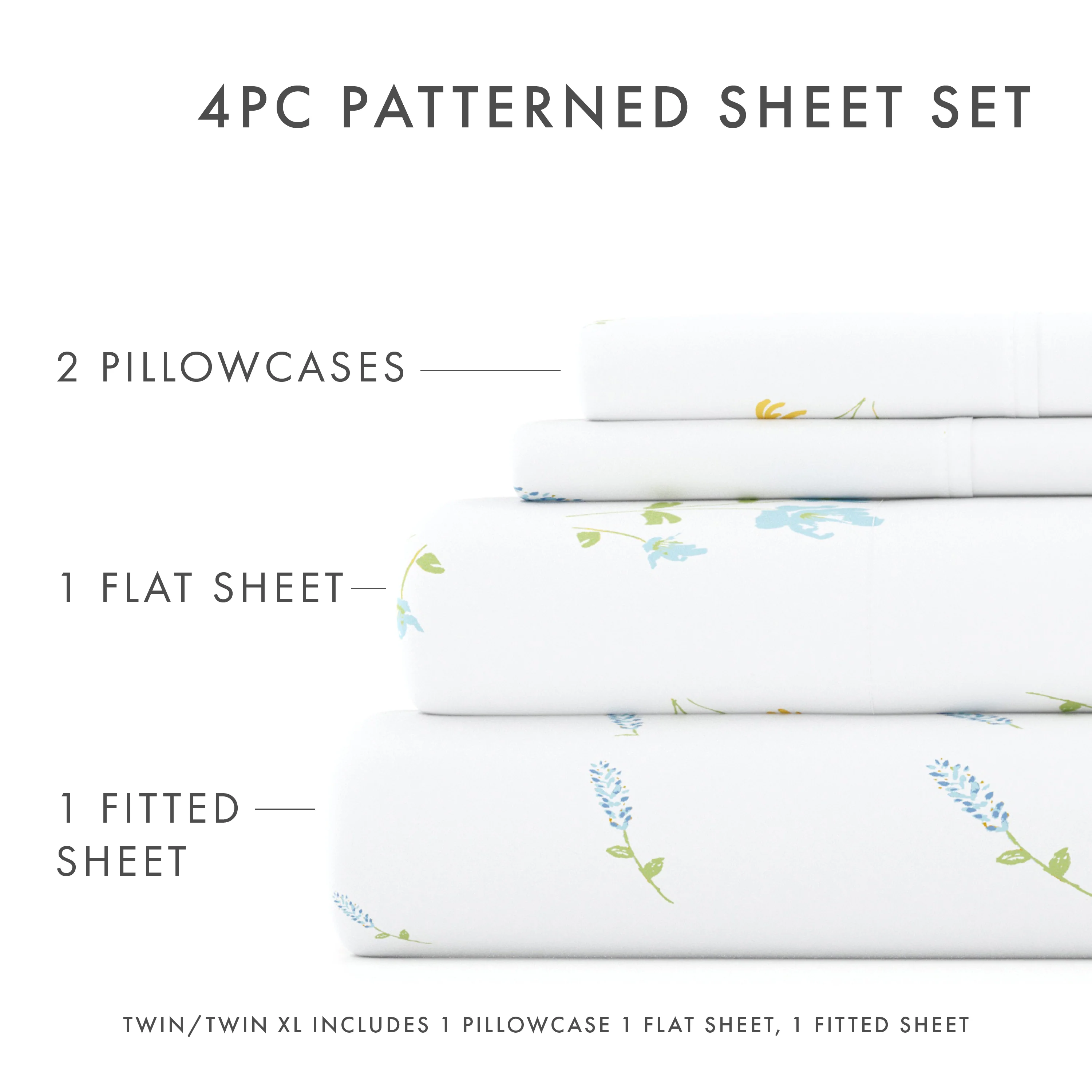Bluebirds Pattern 4-Piece Sheet Set - Image 5