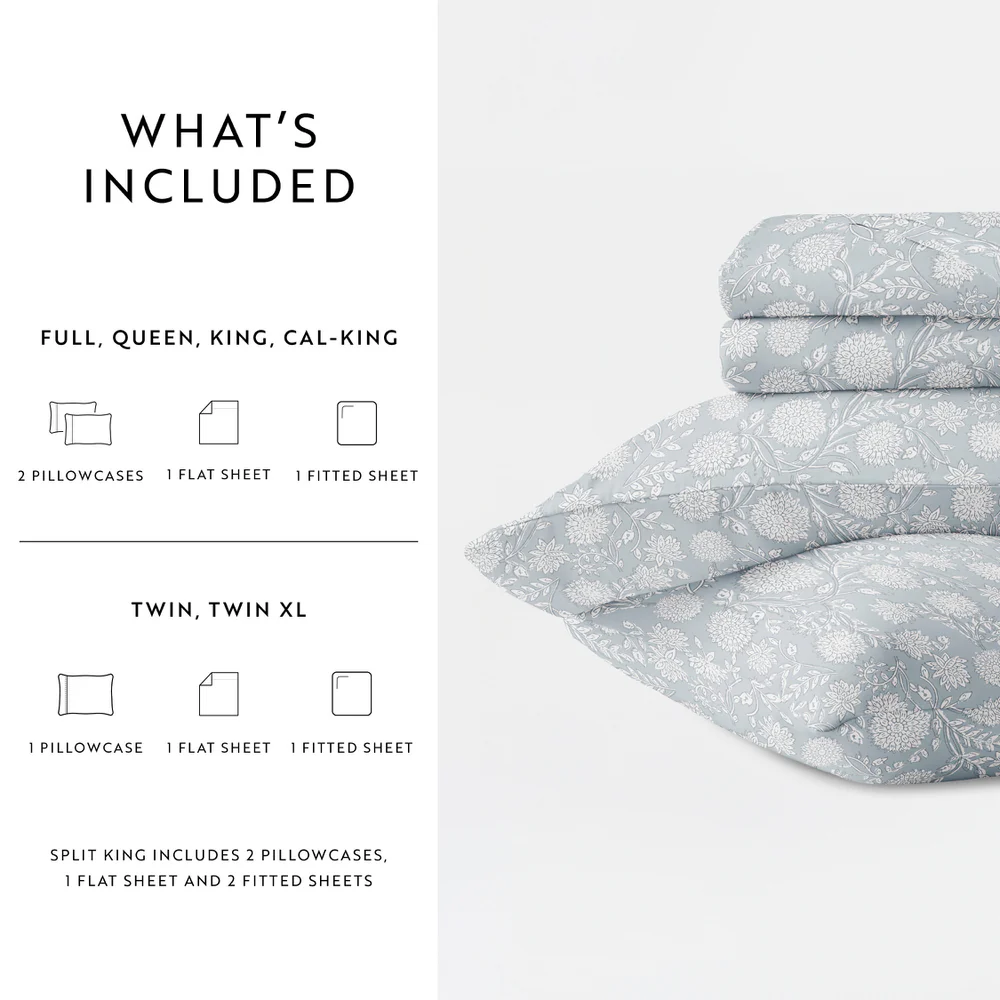 Bohemian Garden 4-Piece Long Staple Cotton Sheet Set - Image 8