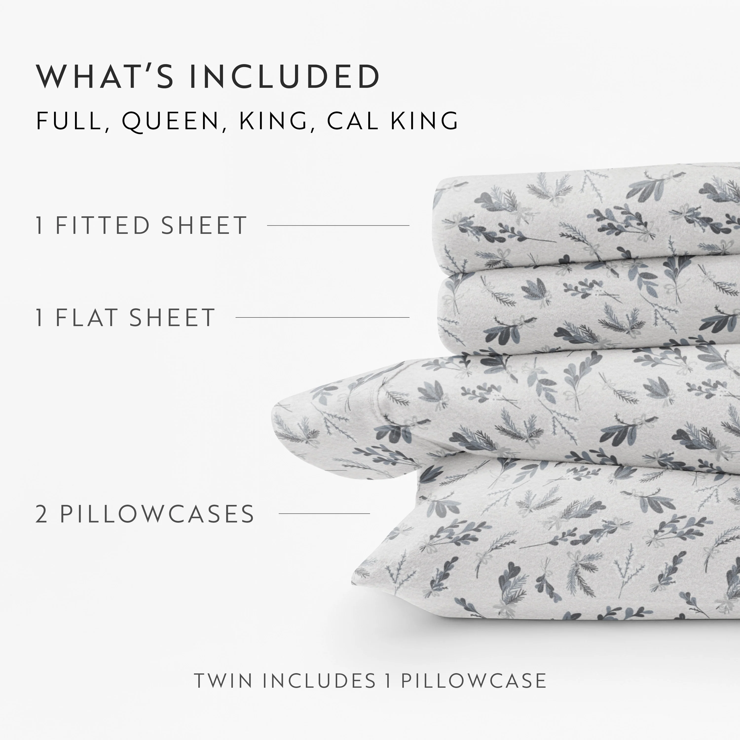 Botanical 4-Piece Flannel Sheet Set - Image 11