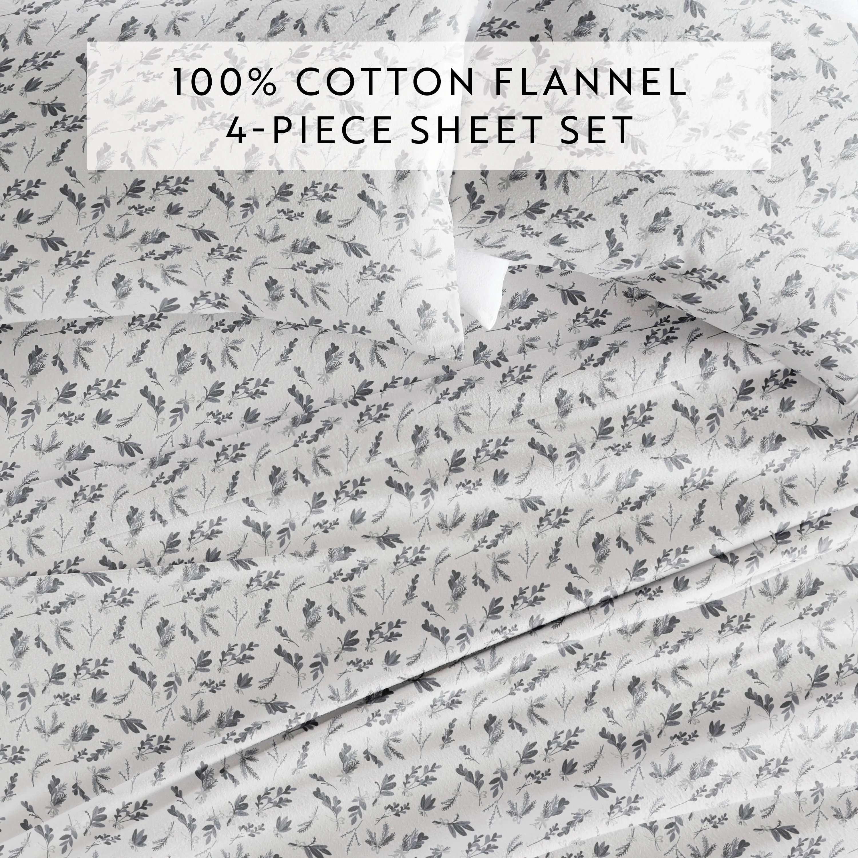 Botanical 4-Piece Flannel Sheet Set - Image 5