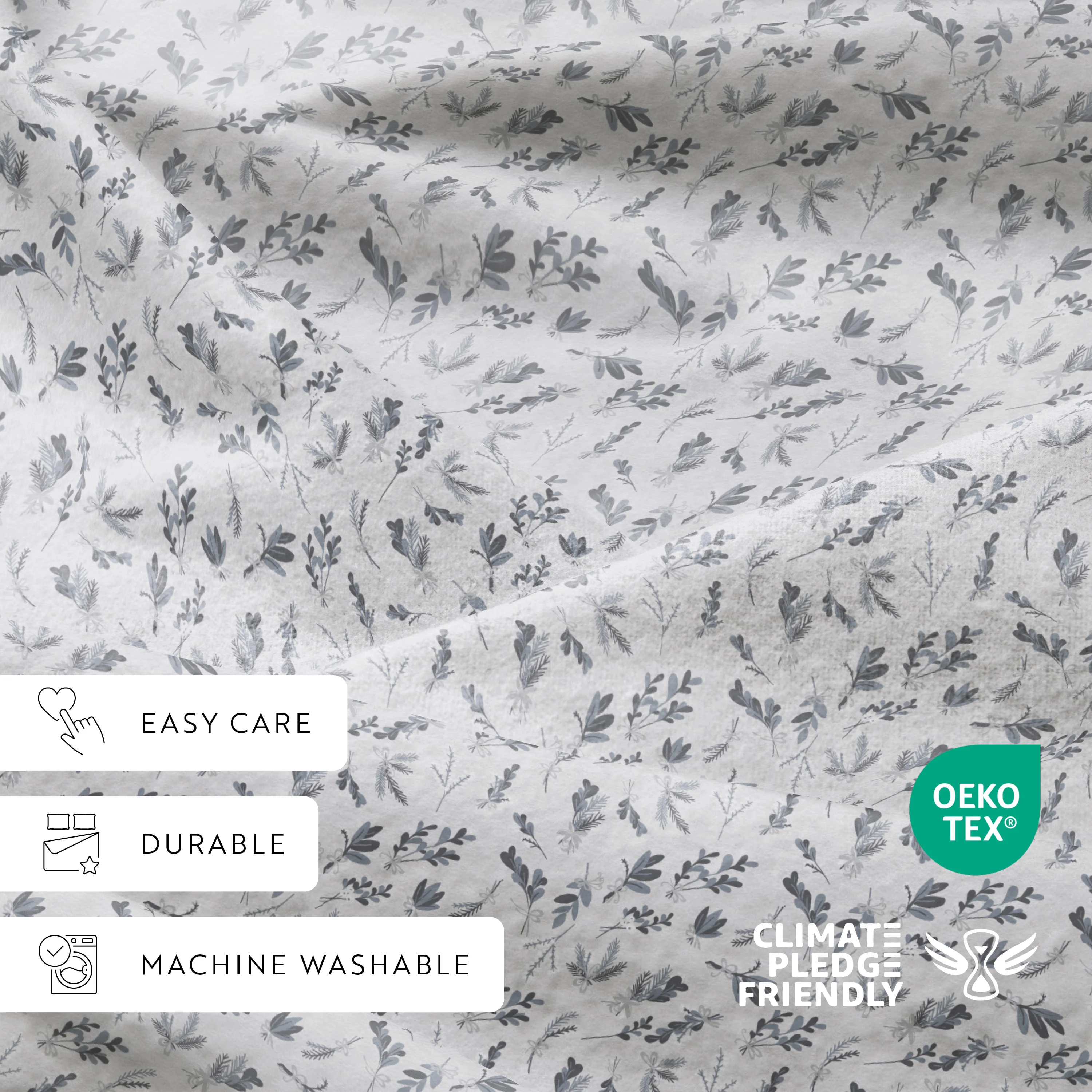 Botanical 4-Piece Flannel Sheet Set - Image 9