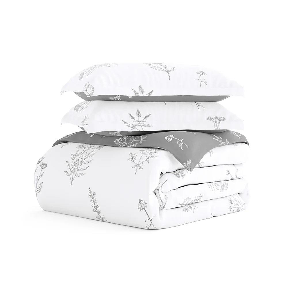 Botany Floral Pattern 3-Piece Reversible Duvet Cover Set - Image 6