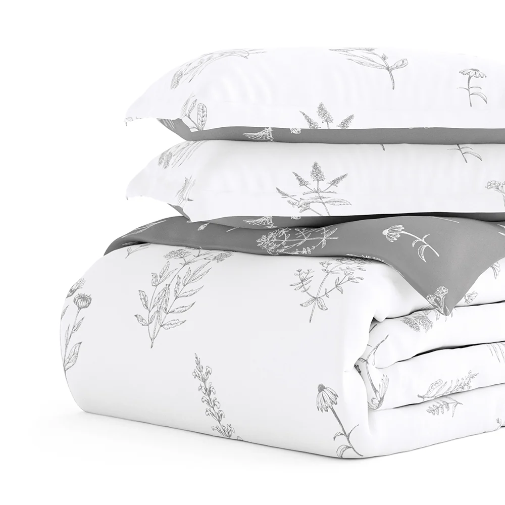 Botany Floral Pattern 3-Piece Reversible Duvet Cover Set - Image 7