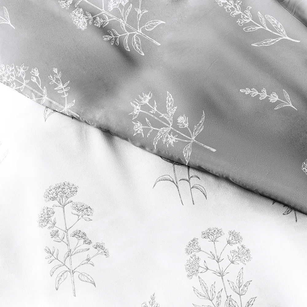 Botany Floral Pattern 3-Piece Reversible Duvet Cover Set - Image 9