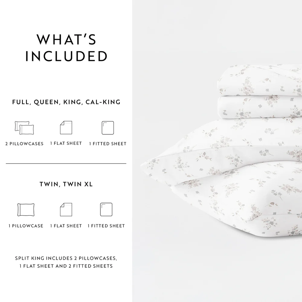 Bouquet Bliss 4-Piece Long Staple Cotton Sheet Set - Image 20