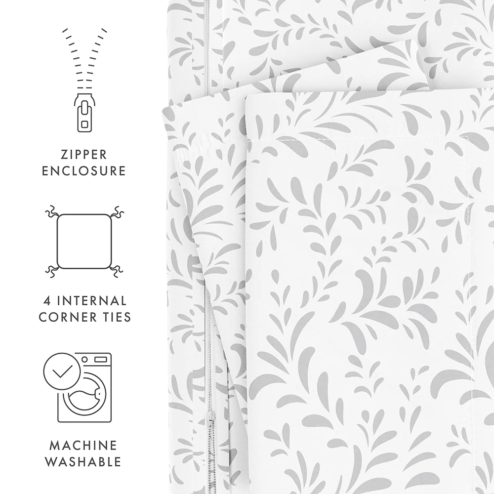 Burst of Vines Pattern 3-Piece Duvet Cover Set - Image 27