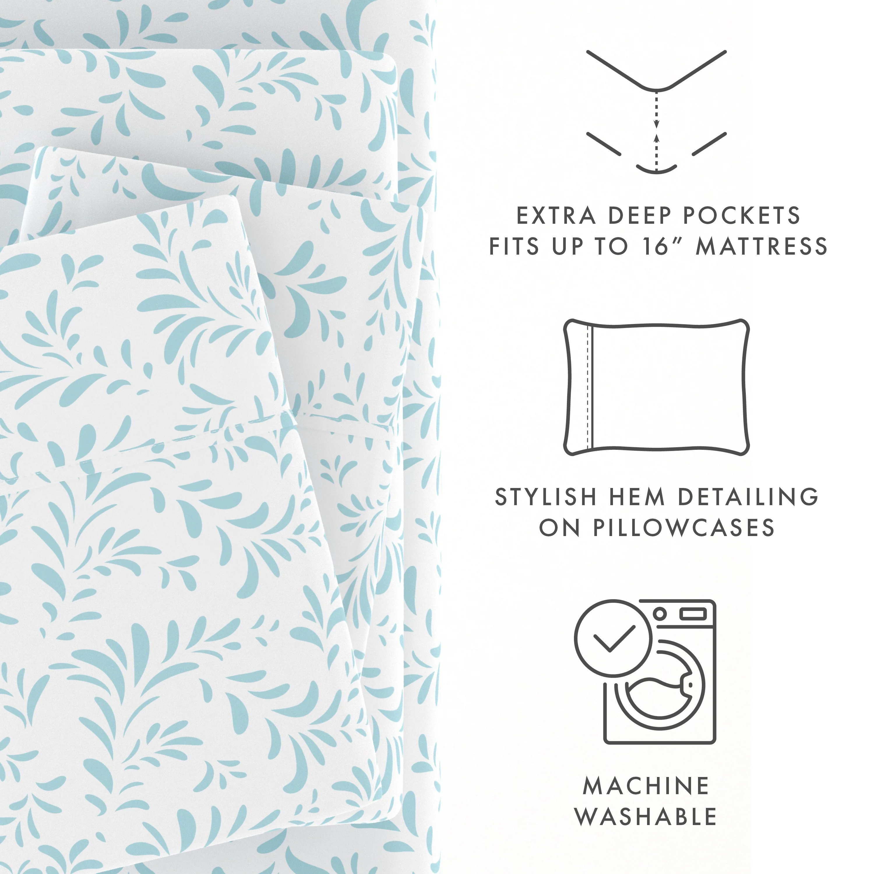 Burst of Vines Pattern 4-Piece Sheet Set - Image 19
