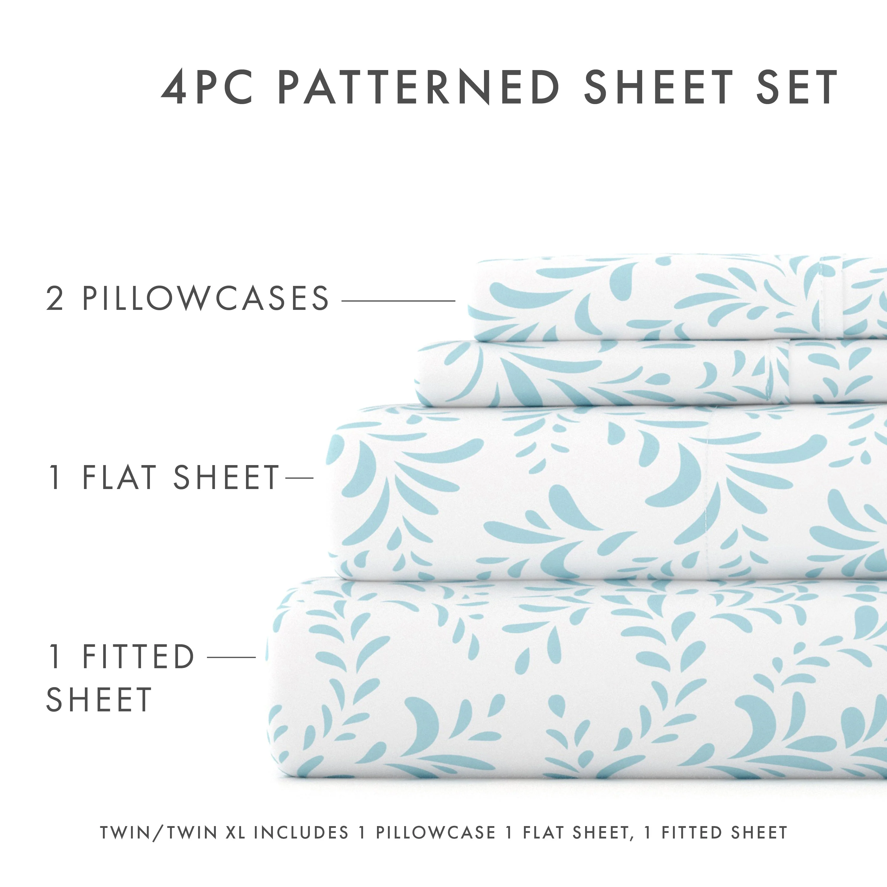 Burst of Vines Pattern 4-Piece Sheet Set - Sale - Image 13