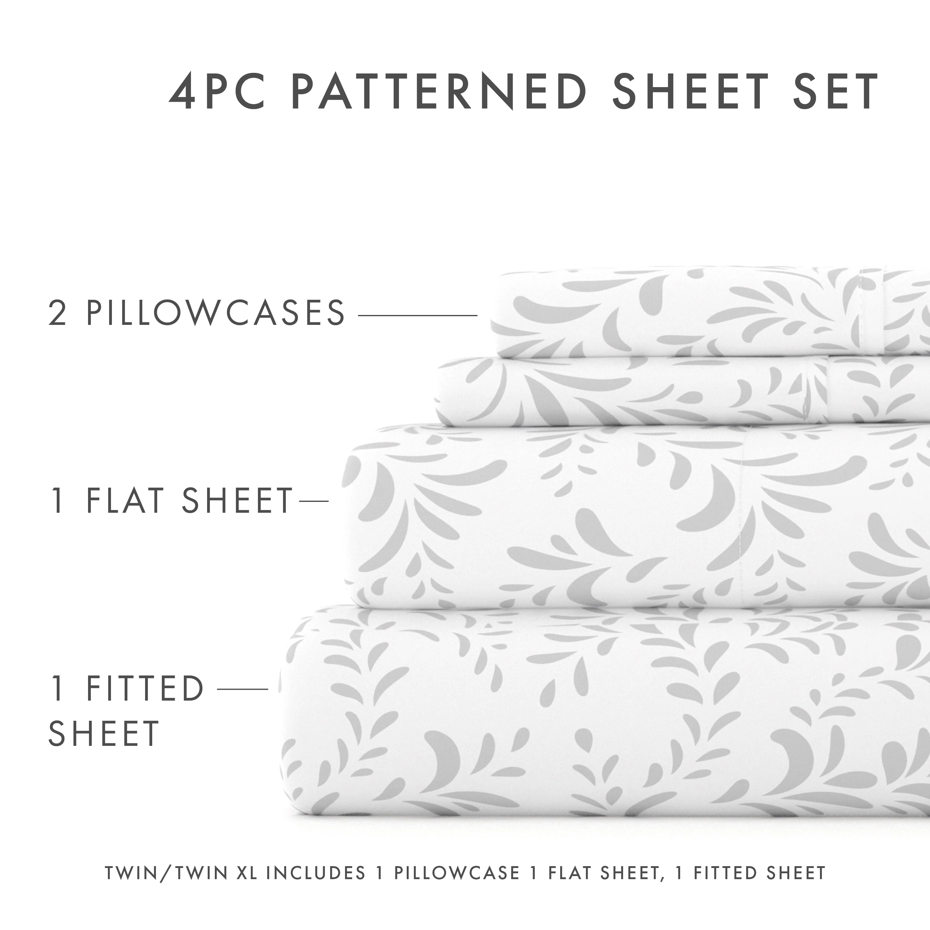 Burst of Vines Pattern 4-Piece Sheet Set - Sale - Image 14