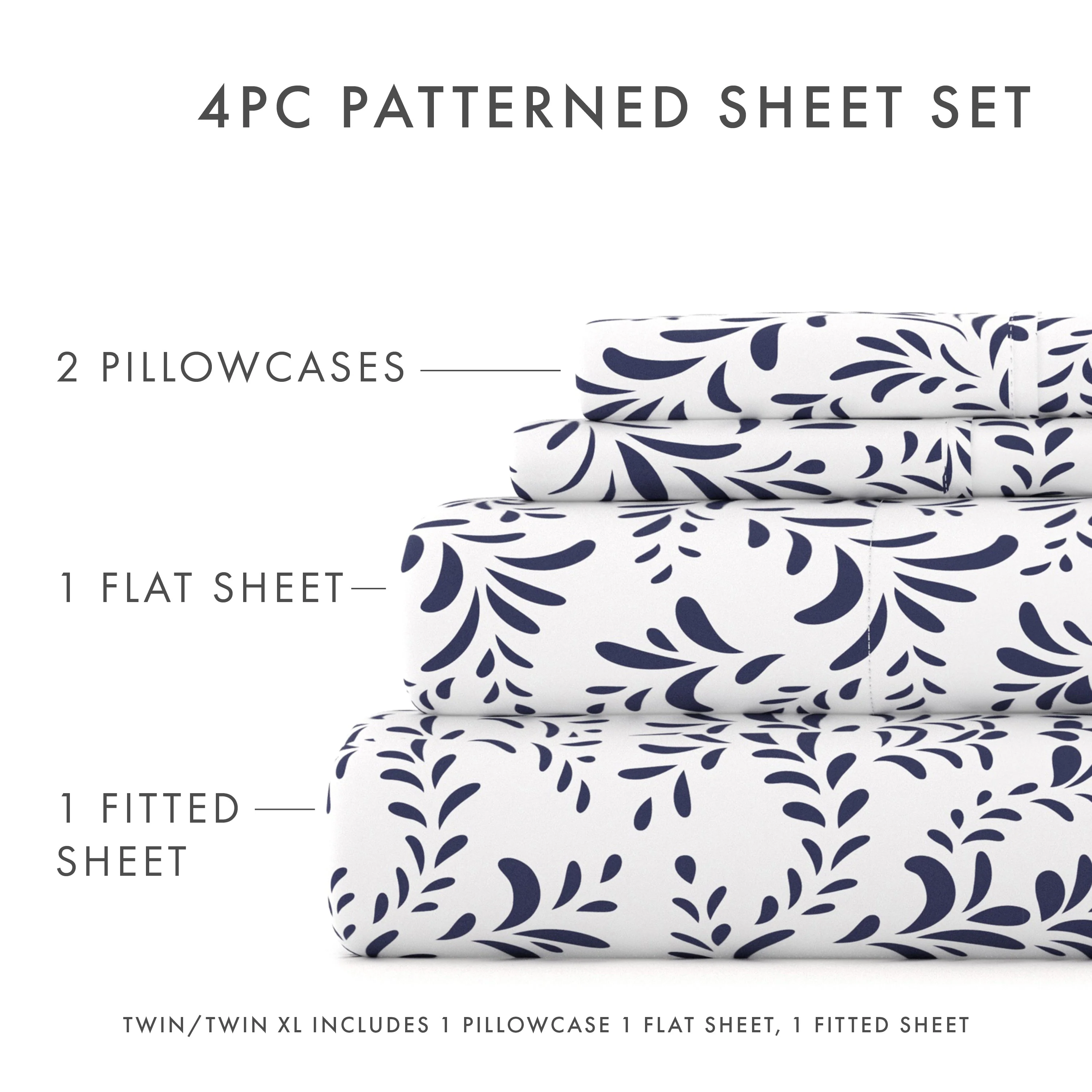 Burst of Vines Pattern 4-Piece Sheet Set - Sale - Image 15