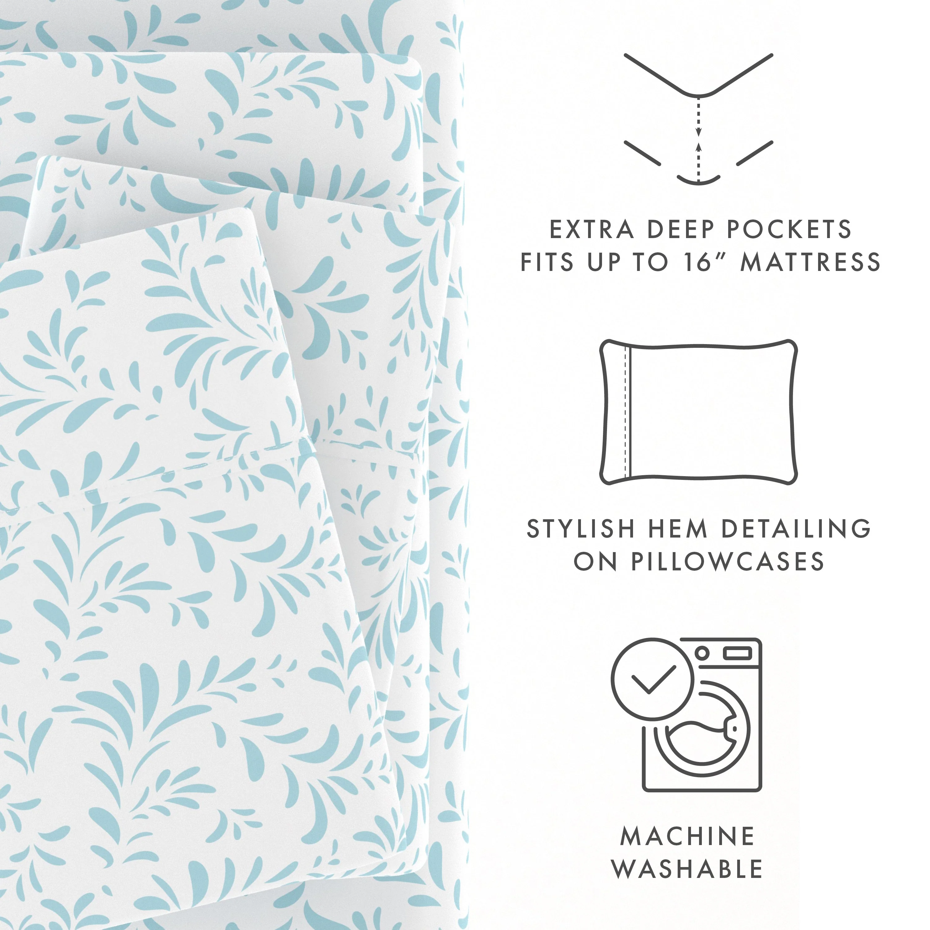 Burst of Vines Pattern 4-Piece Sheet Set - Sale - Image 19