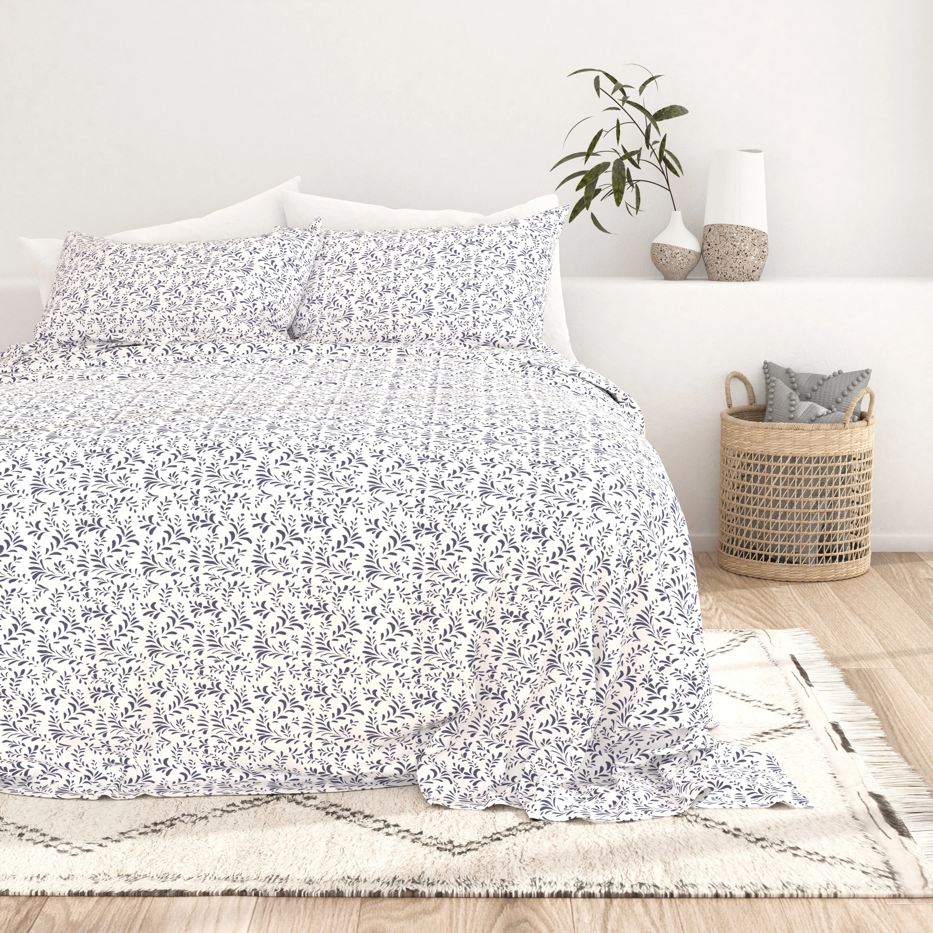 Burst of Vines Pattern 4-Piece Sheet Set - Sale - Image 9