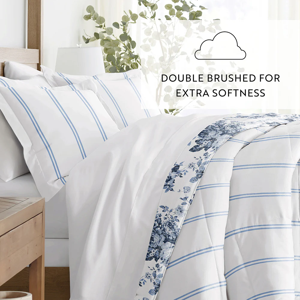 Cabbage Rose Reversible Down-Alternative Comforter Set - Image 12