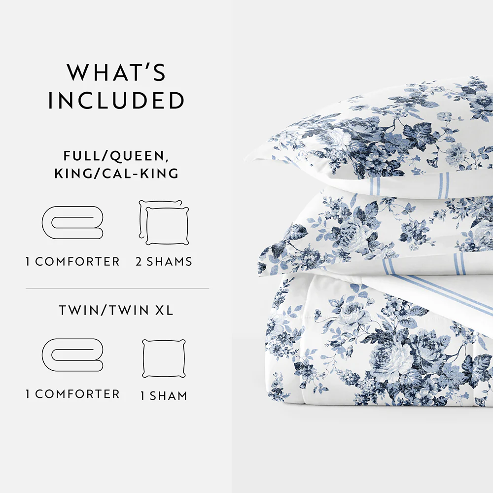 Cabbage Rose Reversible Down-Alternative Comforter Set - Image 14