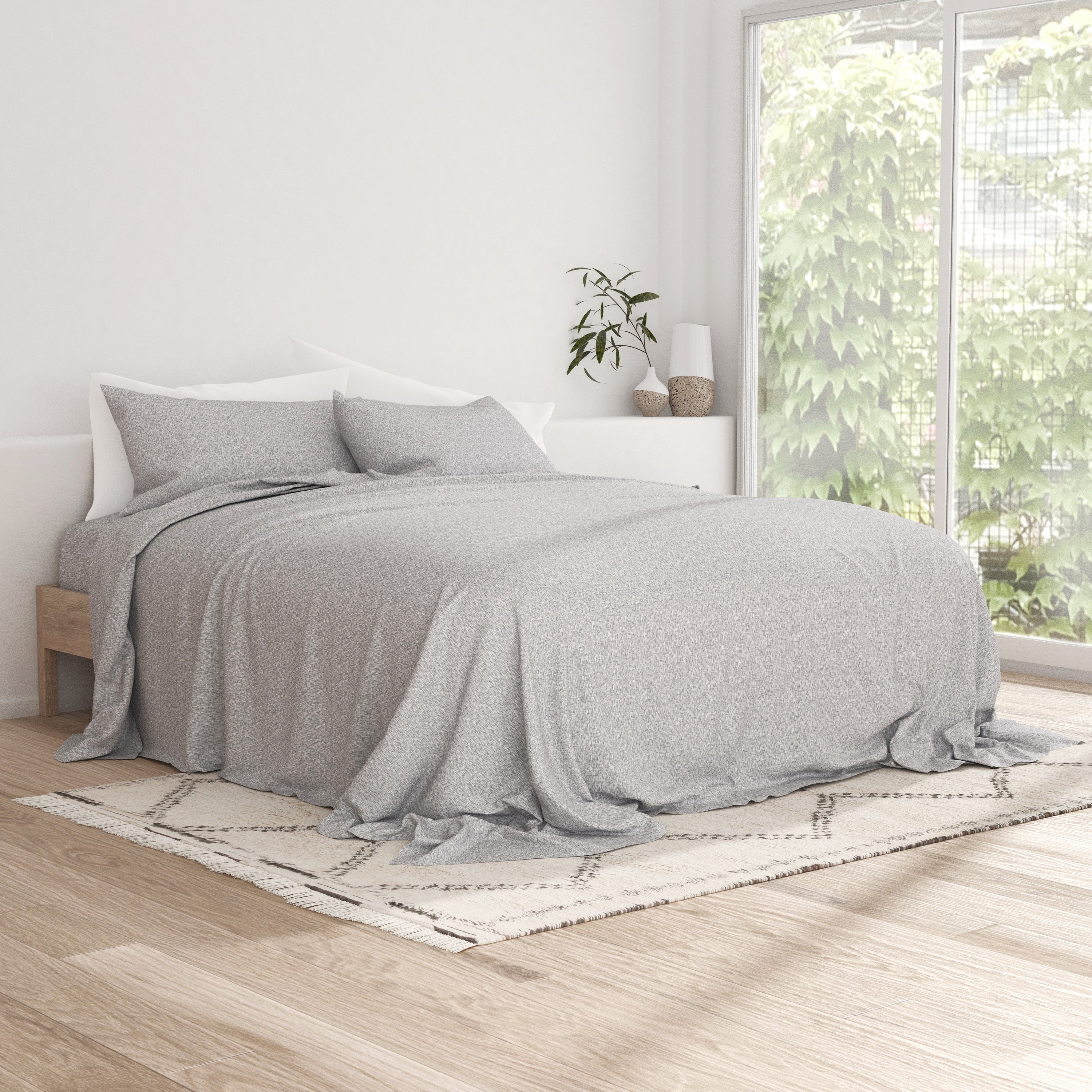 Chambray Style Pattern 4-Piece Sheet Set - Sale - Image 11