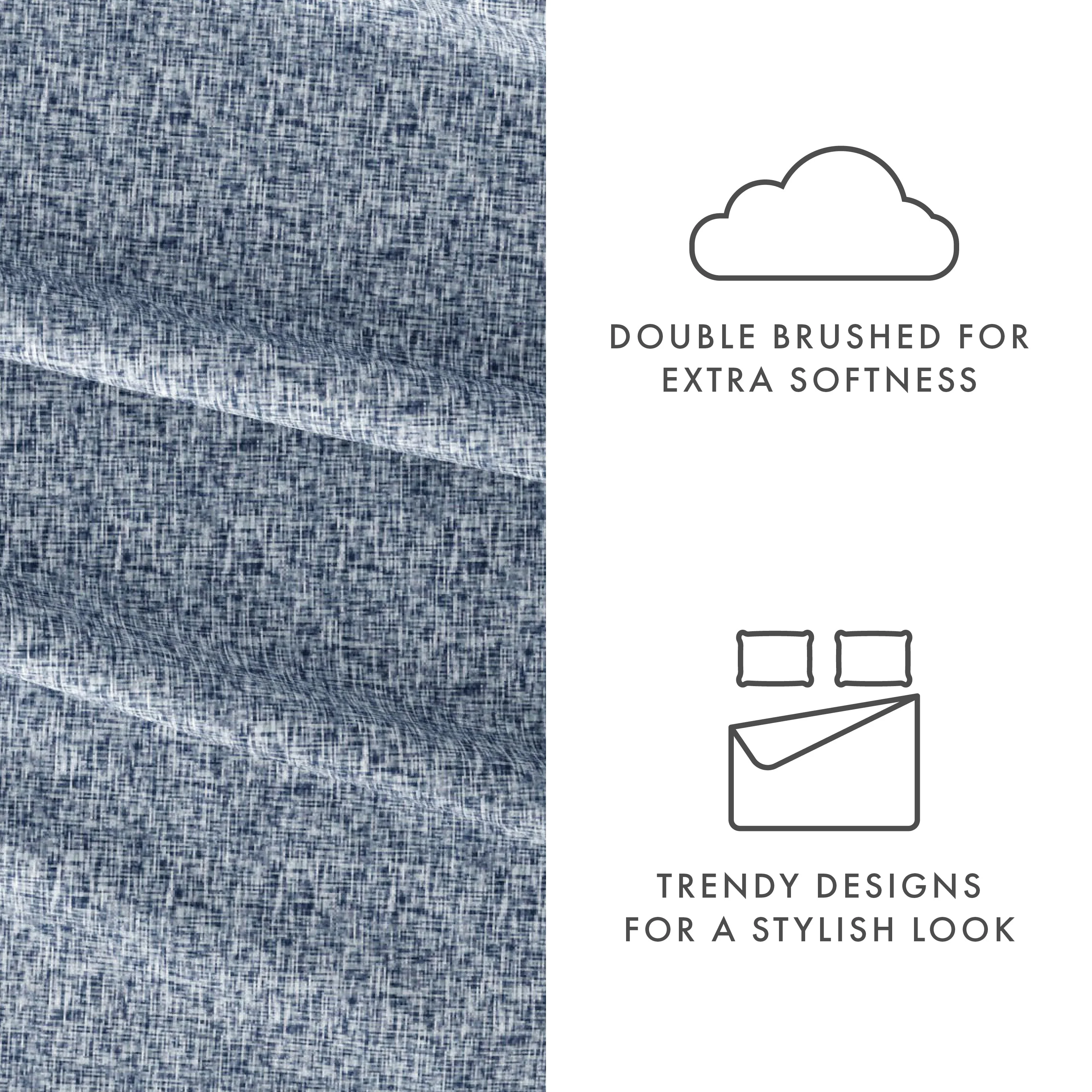Chambray Style Pattern 4-Piece Sheet Set - Sale - Image 16