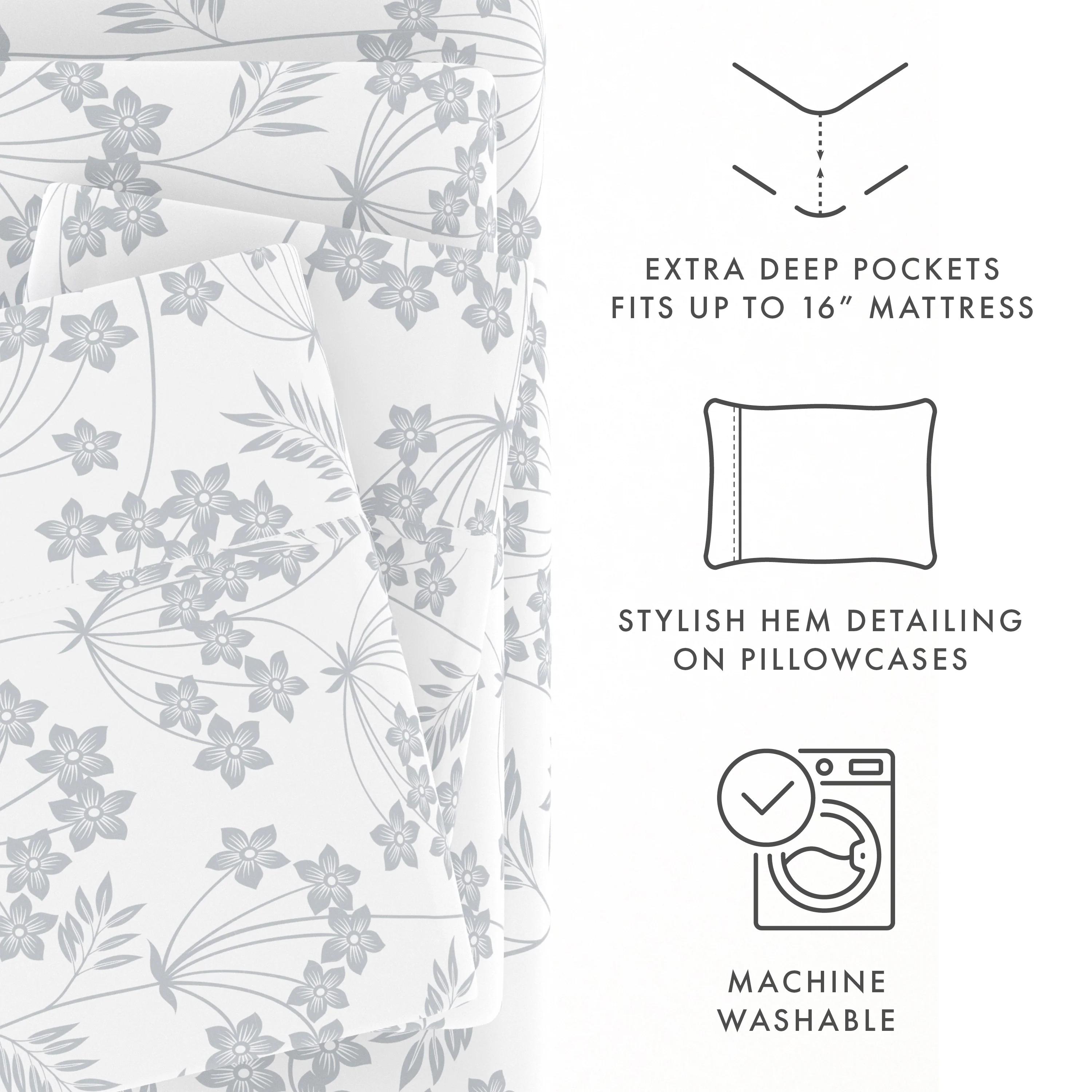 Chantilly Lace Style Pattern 4-Piece Sheet Set - Image 7