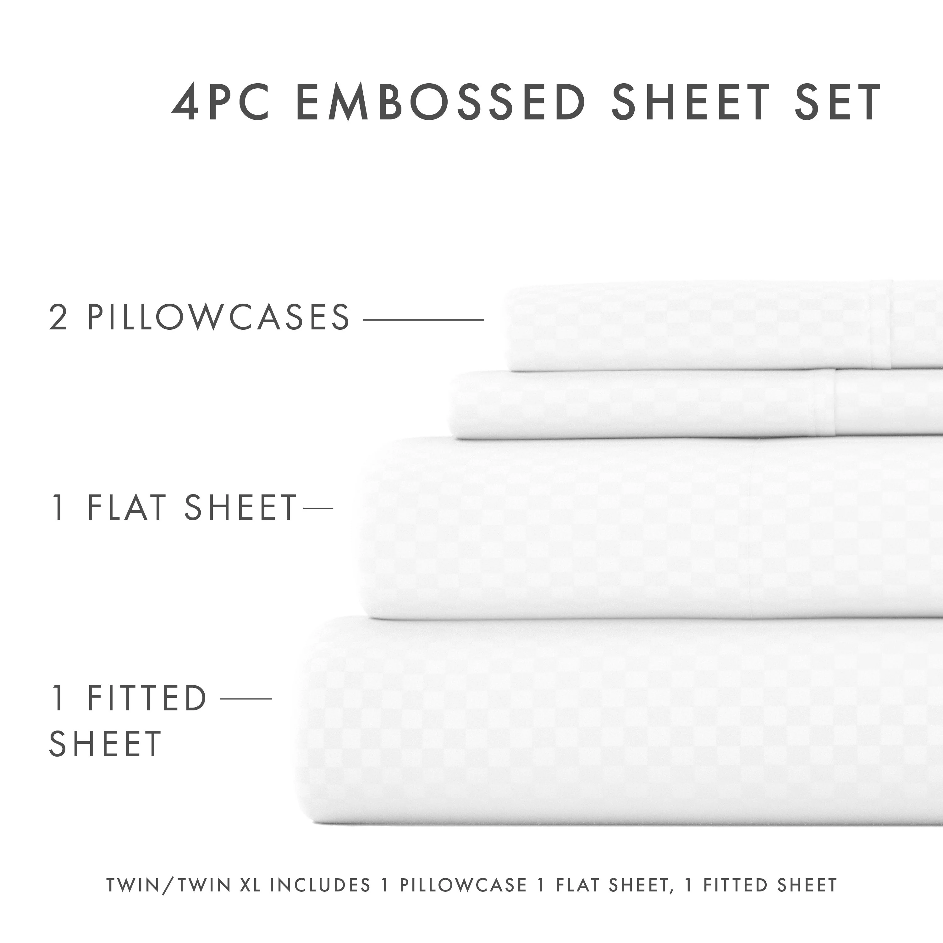 Checkered Embossed 4-Piece Sheet Set - Sale - Image 29
