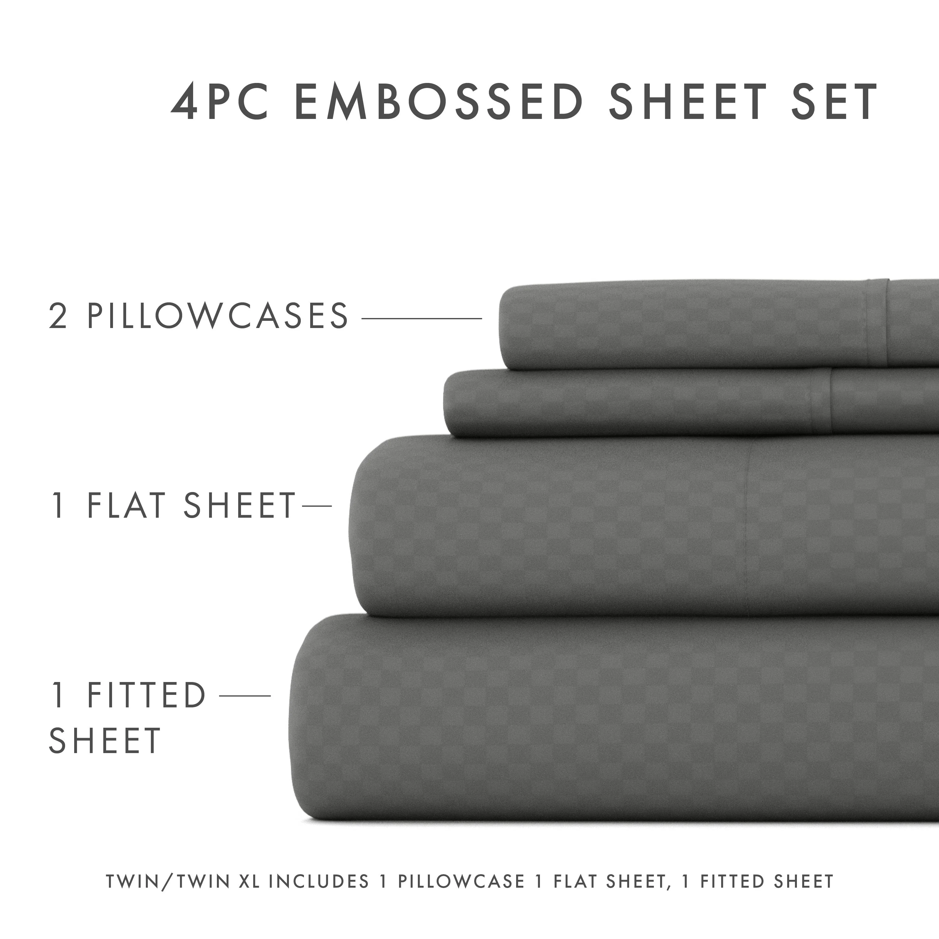 Checkered Embossed 4-Piece Sheet Set - Sale - Image 30