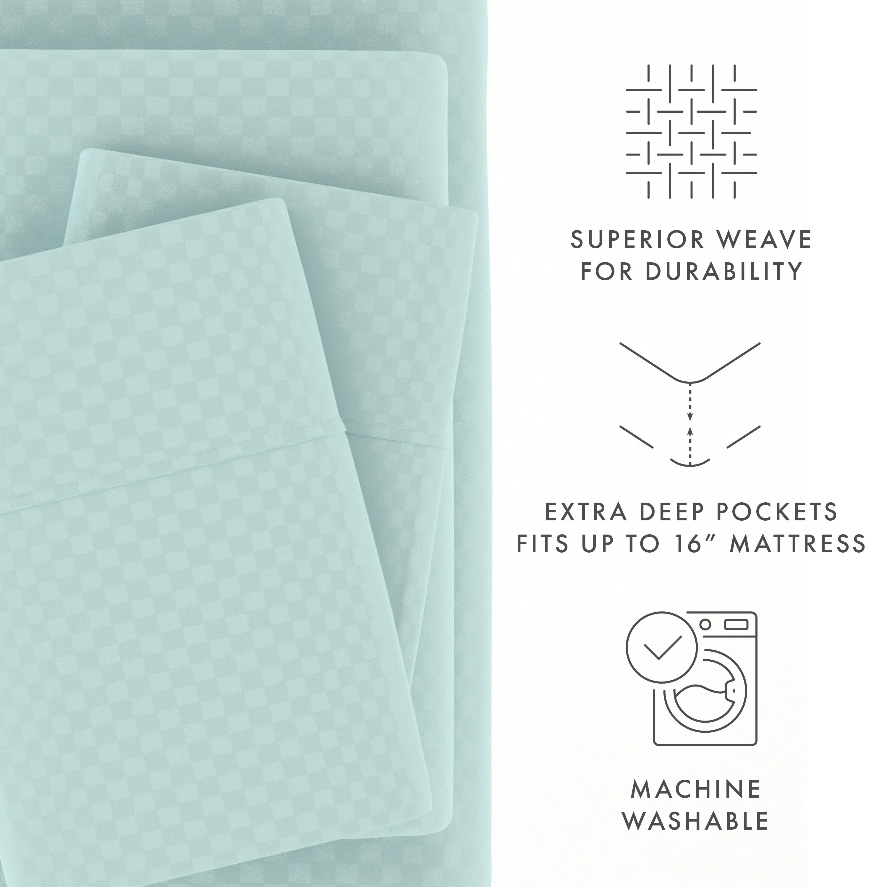 Checkered Embossed 4-Piece Sheet Set - Sale - Image 33