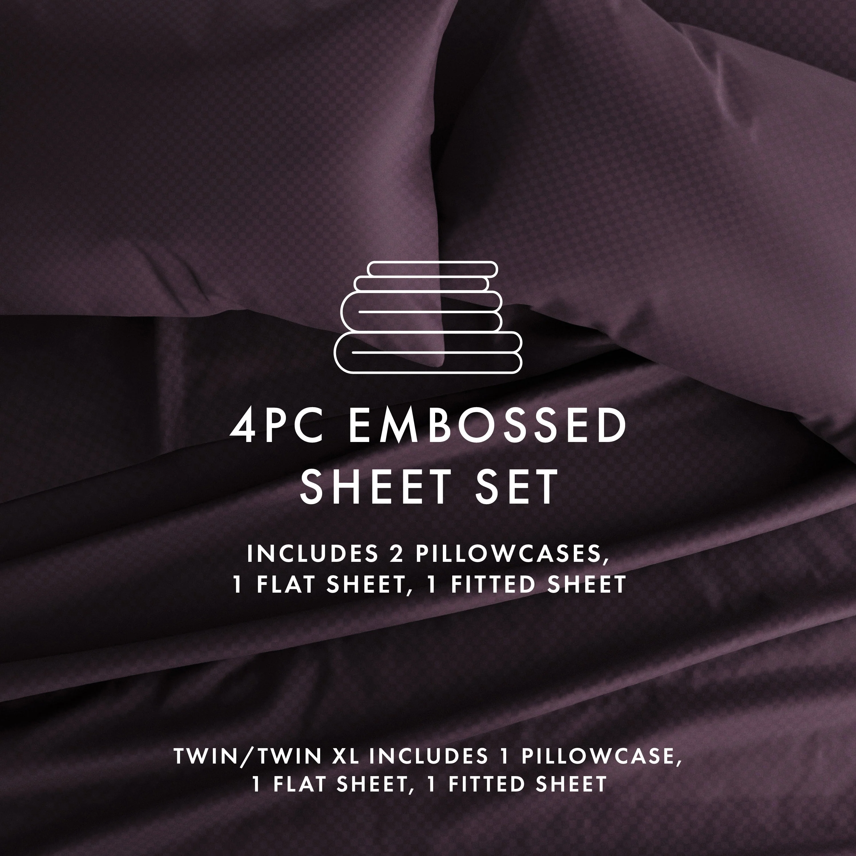 Checkered Embossed 4-Piece Sheet Set - Sale - Image 37