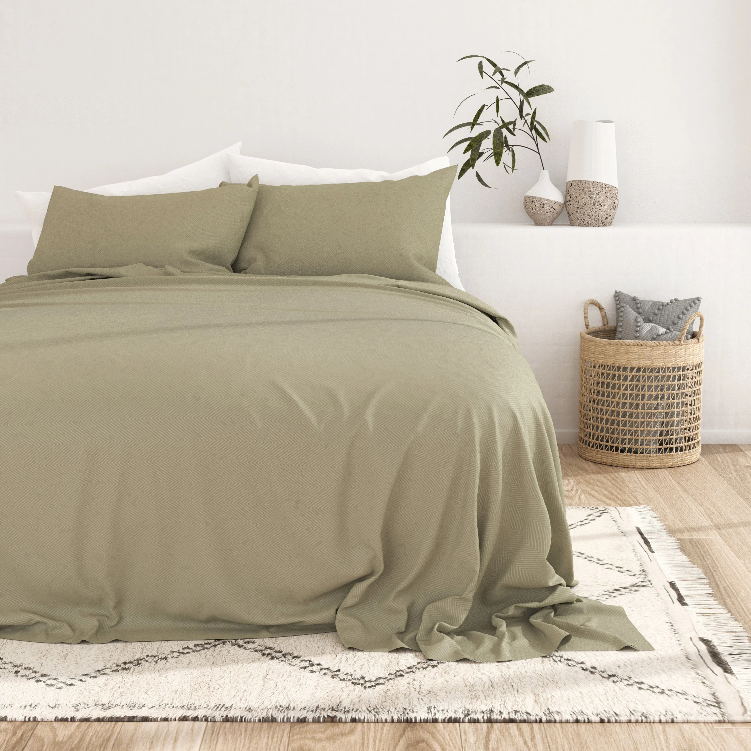 Chevron Embossed 4-Piece Sheet Set - Sale - Image 13