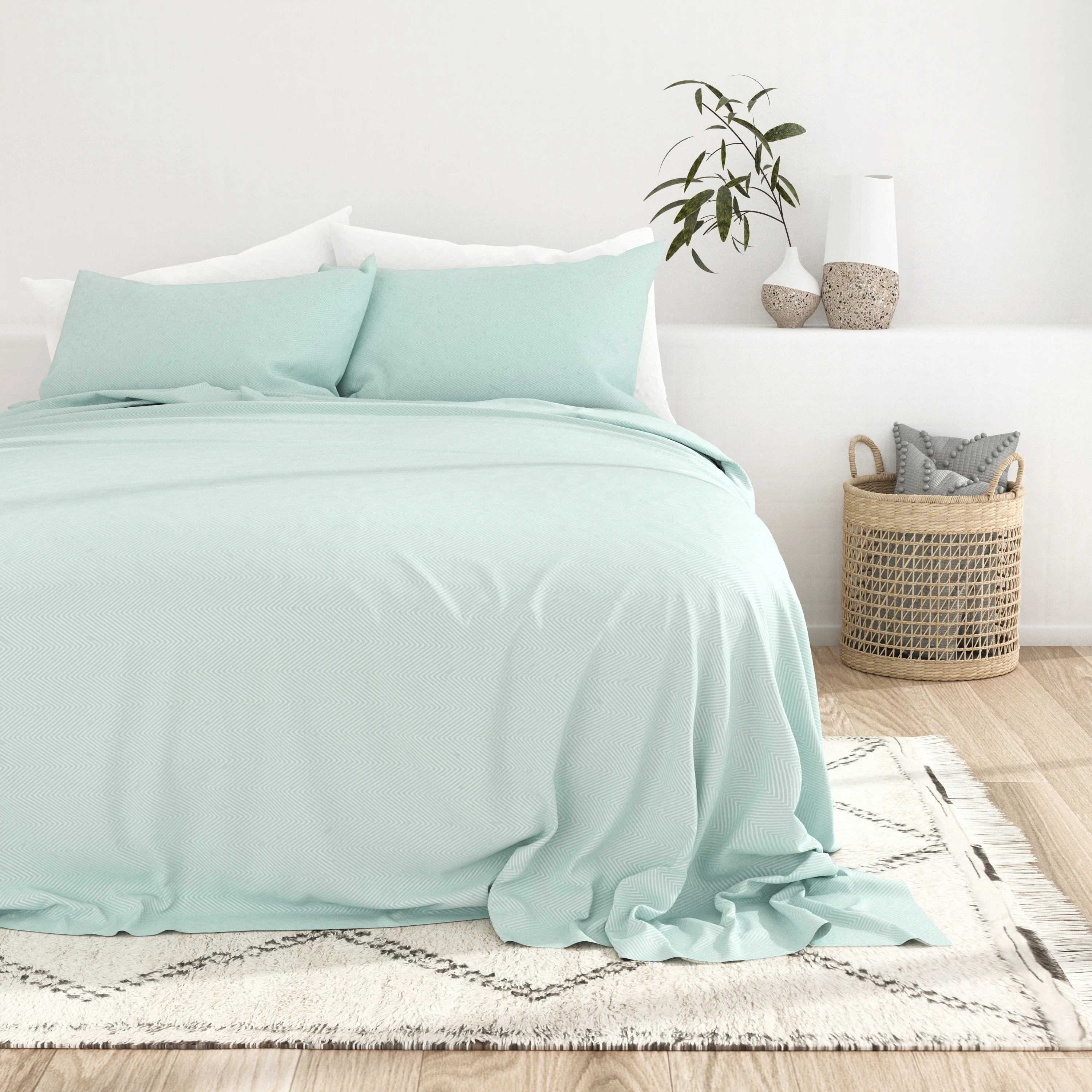 Chevron Embossed 4-Piece Sheet Set - Sale - Image 14