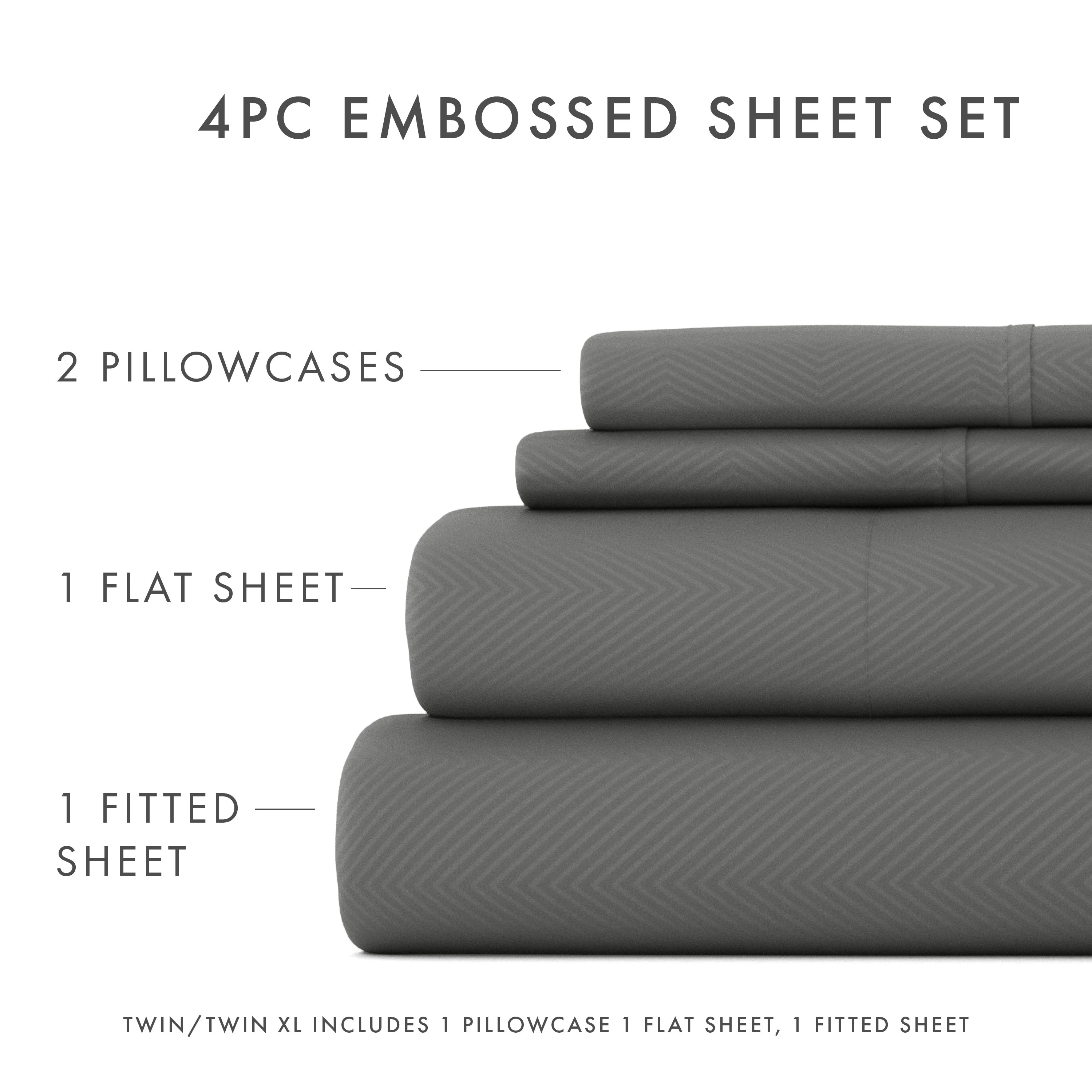 Chevron Embossed 4-Piece Sheet Set - Sale - Image 29