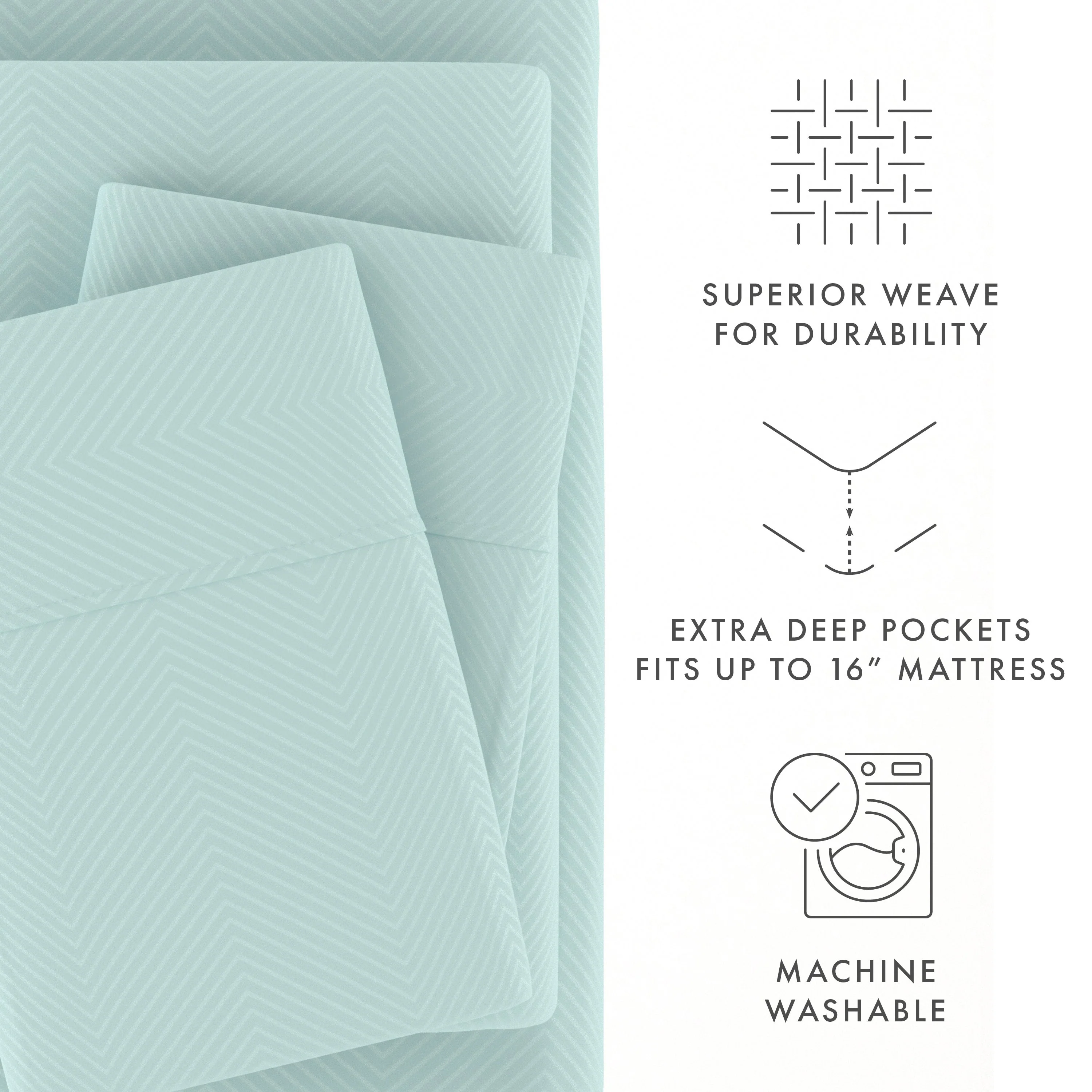 Chevron Embossed 4-Piece Sheet Set - Sale - Image 32