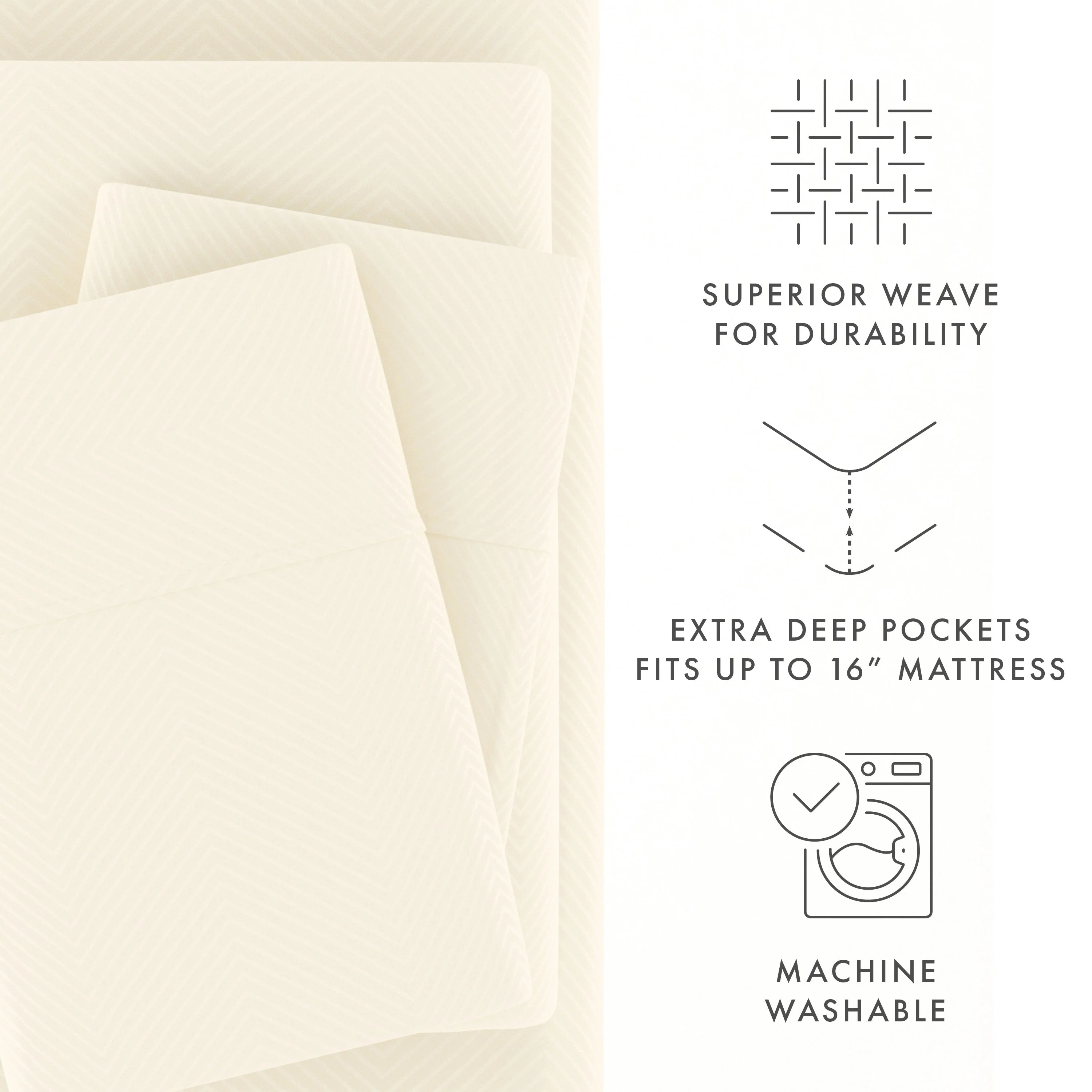 Chevron Embossed 4-Piece Sheet Set - Sale - Image 33