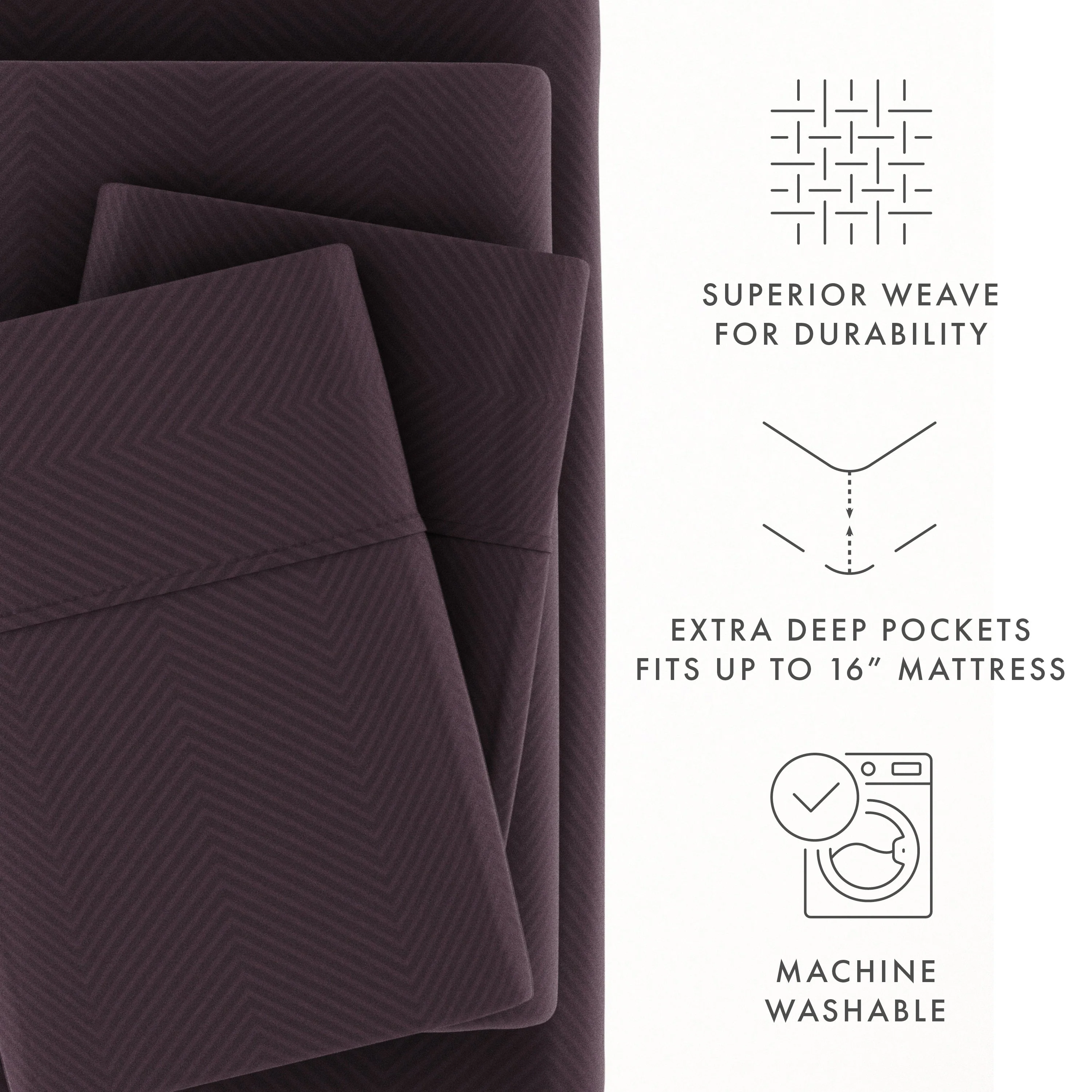 Chevron Embossed 4-Piece Sheet Set - Sale - Image 36