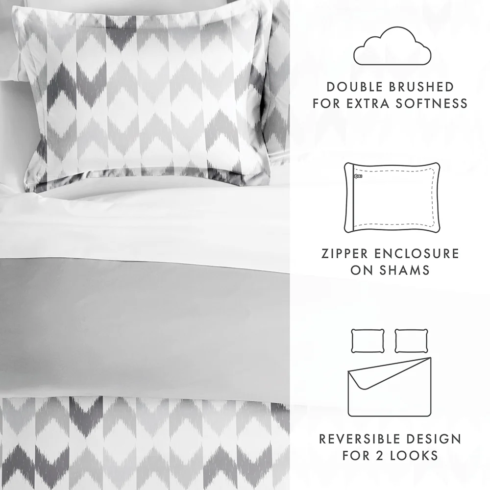 Chevron Sleep Pattern 3-Piece Reversible Duvet Cover Set - Image 10
