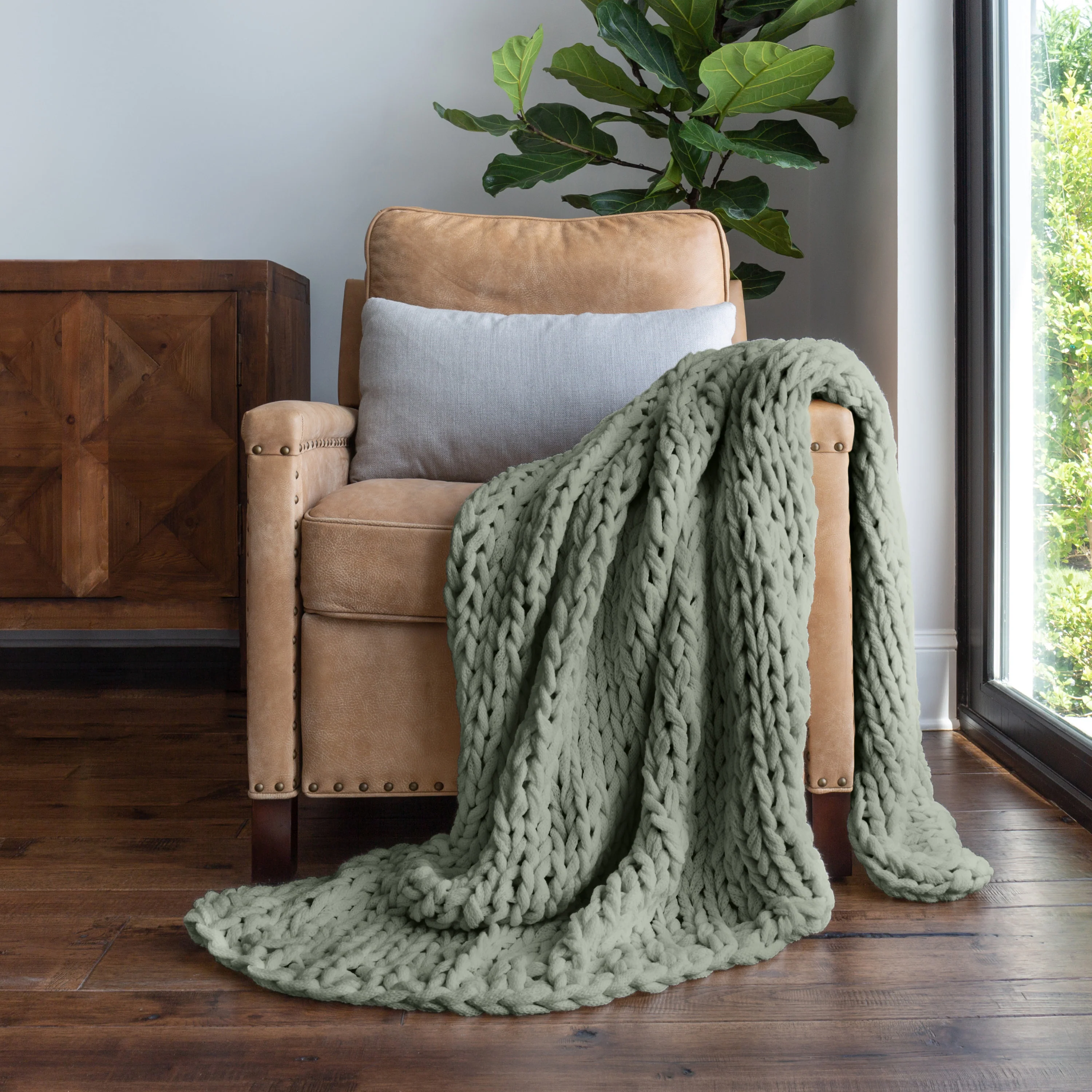Chunky Knit Throw Blanket - Image 6