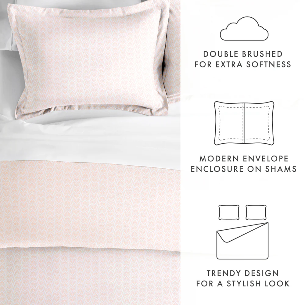 Classic in Pink Pattern 3-Piece Duvet Cover Set - Image 8