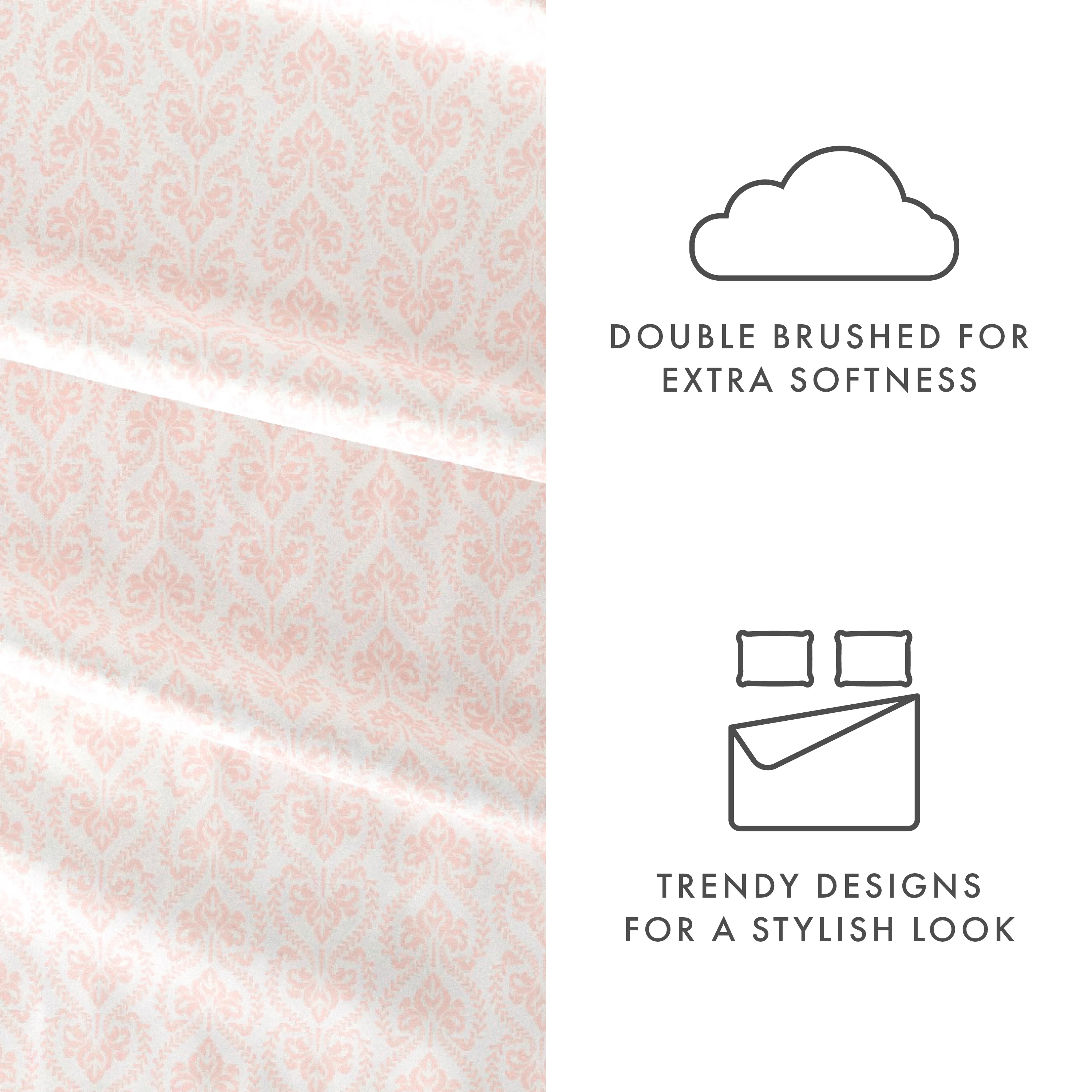 Classic in Pink Pattern 4-Piece Sheet Set - Image 6