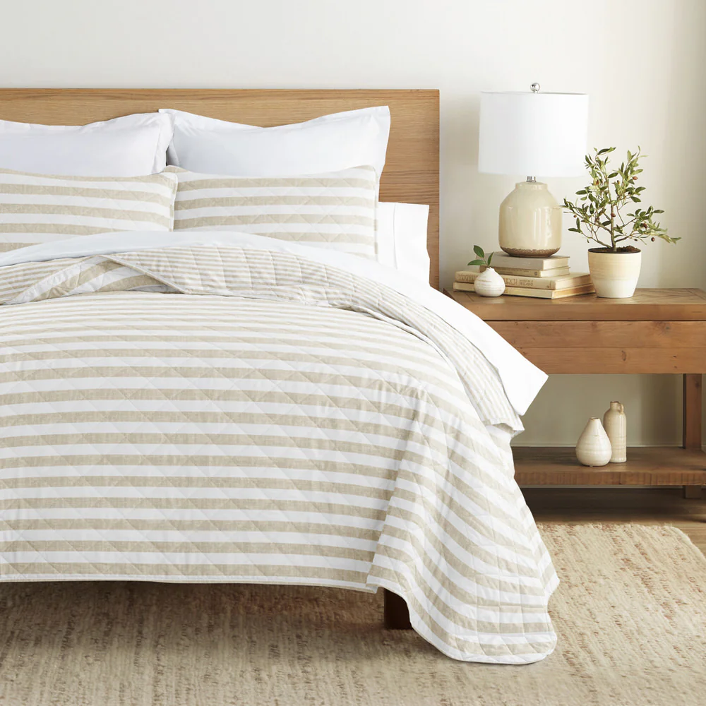 Classic Stripe Reversible Quilted Coverlet Set - Image 5
