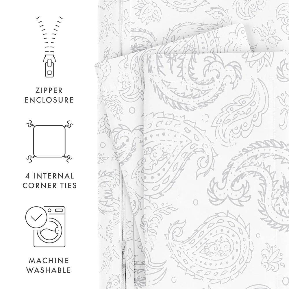 Coarse Paisley Pattern 3-Piece Duvet Cover Set - Image 18