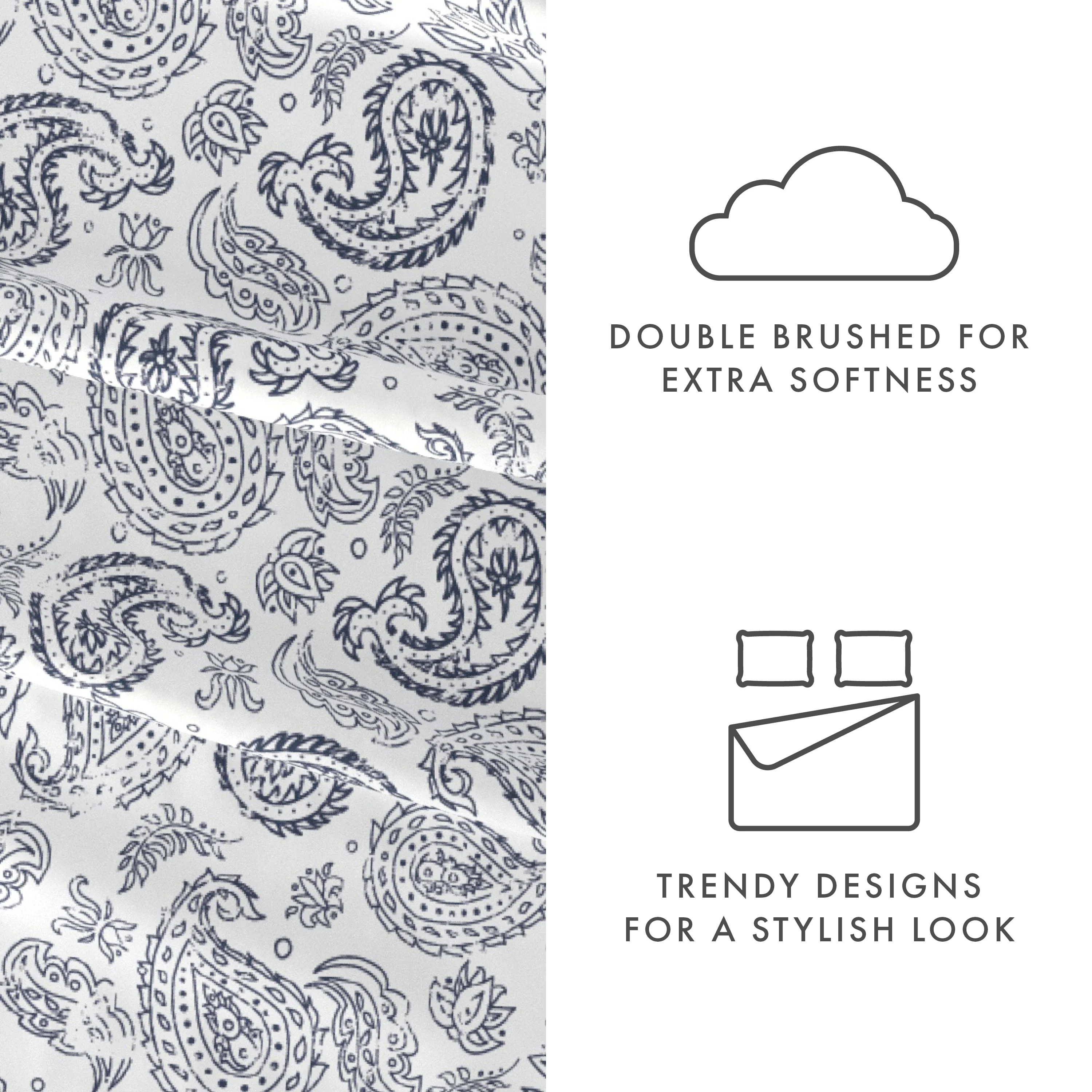 Coarse Paisley Pattern 4-Piece Sheet Set - Image 11